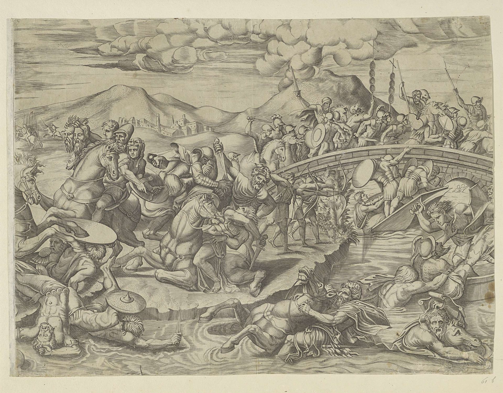 Slag bij de Milvische brug by Giovanni Battista Cavalieri