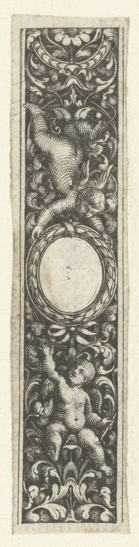 Strook met twee putti by Anonymous