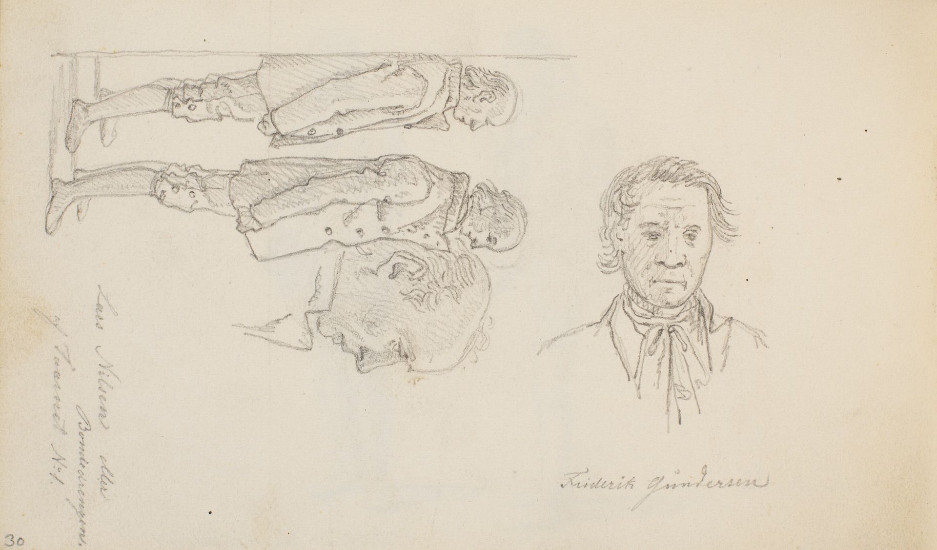 Studier af fanger fra Forbedringshuset by Martinus Rørbye