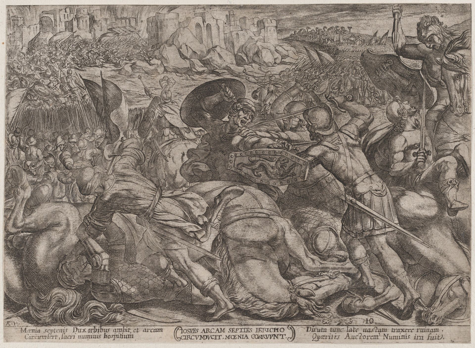 Plate 10: The Fall of Jericho, from 'The Battles of the Old Testament' by Antonio Tempesta