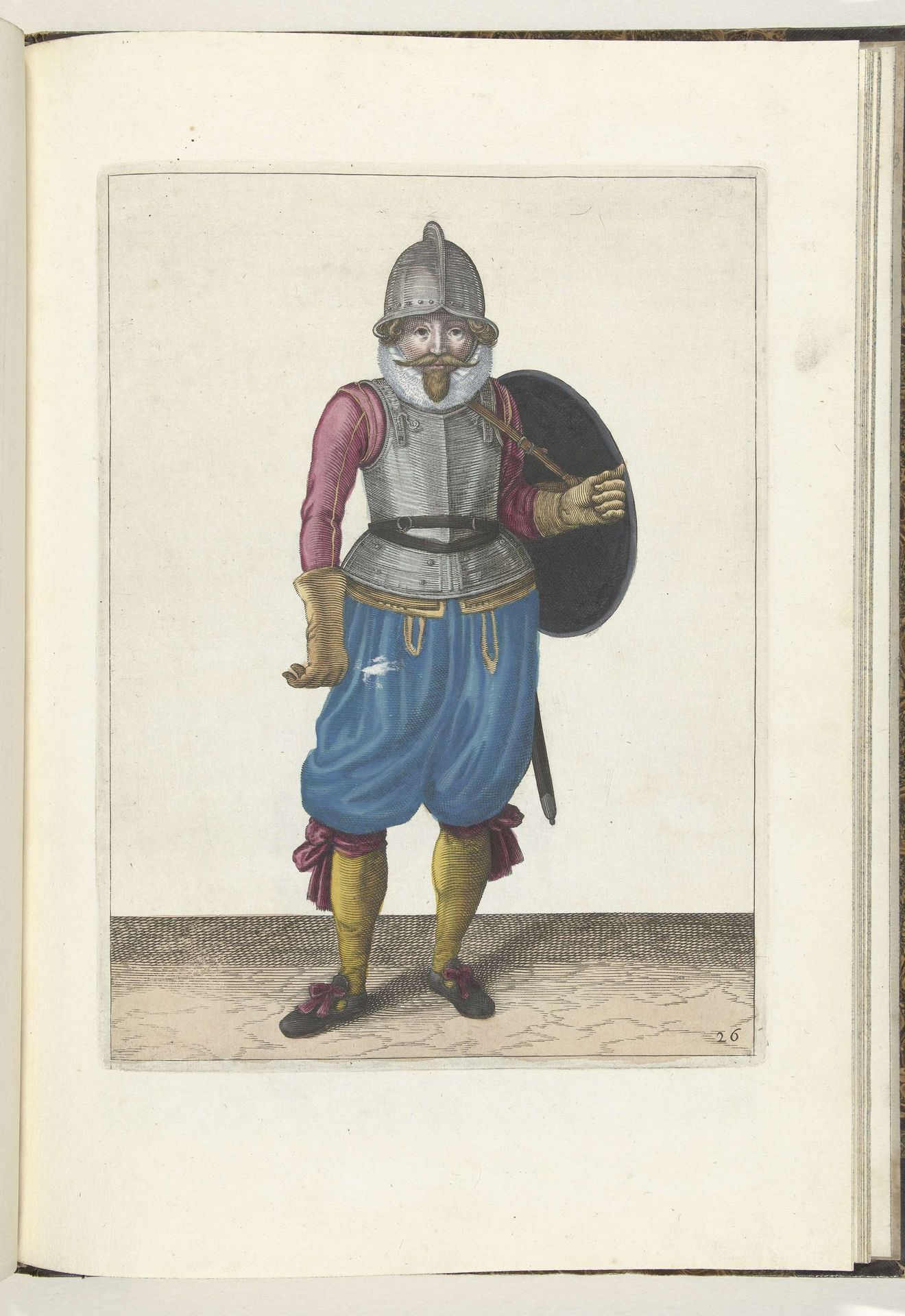De exercitie met schild en spies: de soldaat brengt met zijn linkerarm het schild terug op de rug (nr. 26), 1618 by Adam van Breen