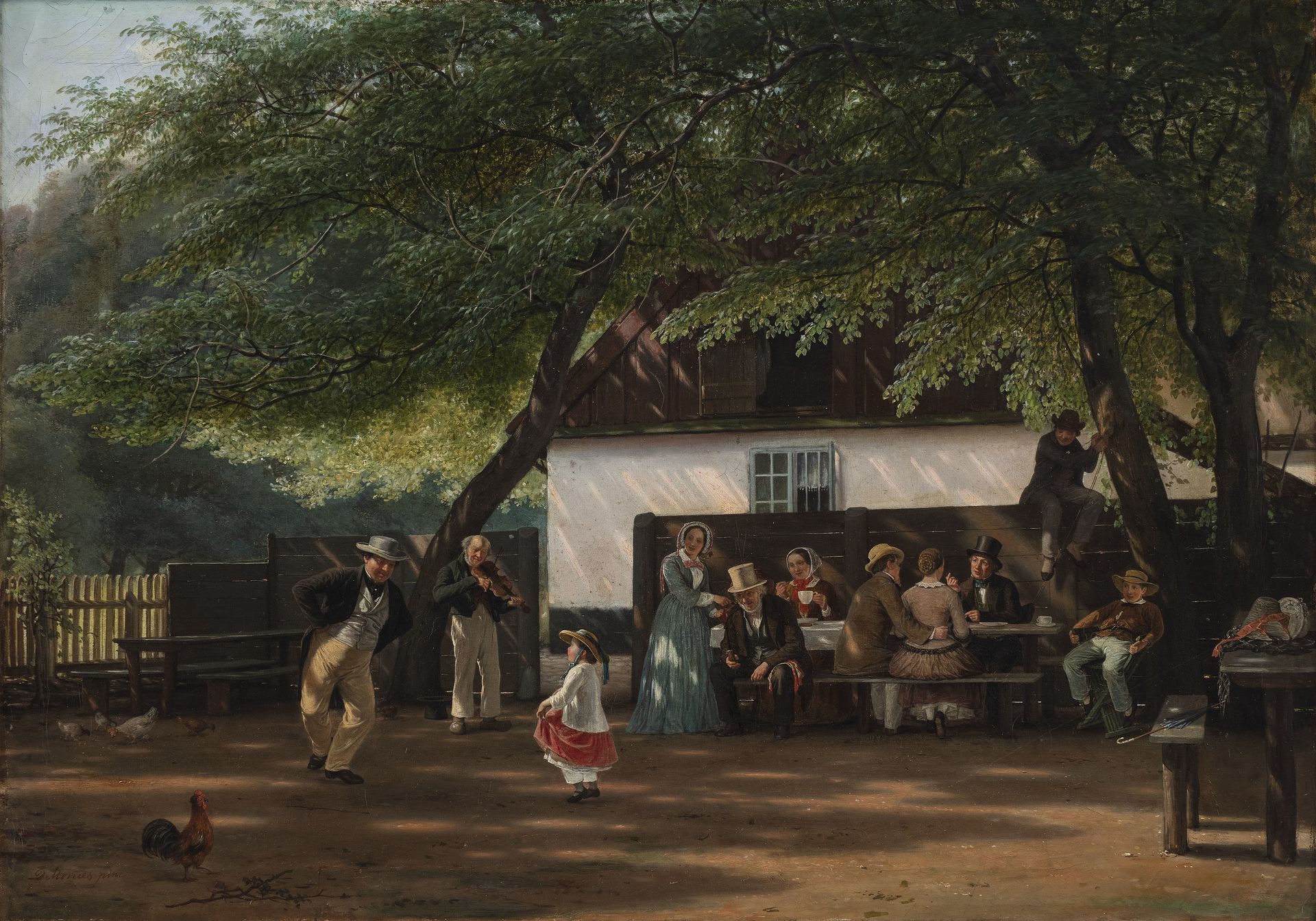 A Coffee Party at a Gamekeeper's House by David Monies