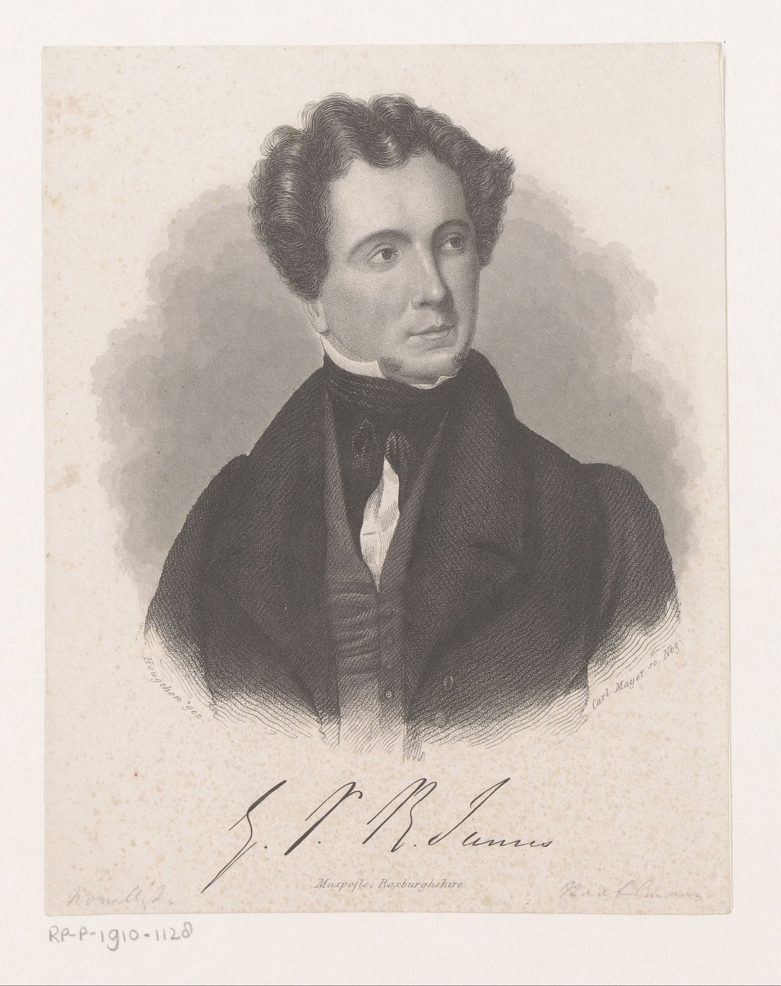 Portret van George Payne Rainsford James by Carl Mayer