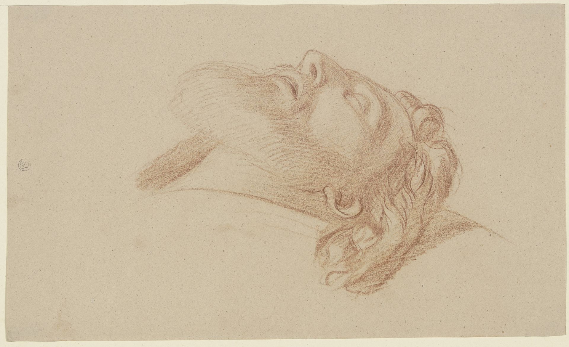 Männlicher Studienkopf, liegend by Bernhard Neher the Younger