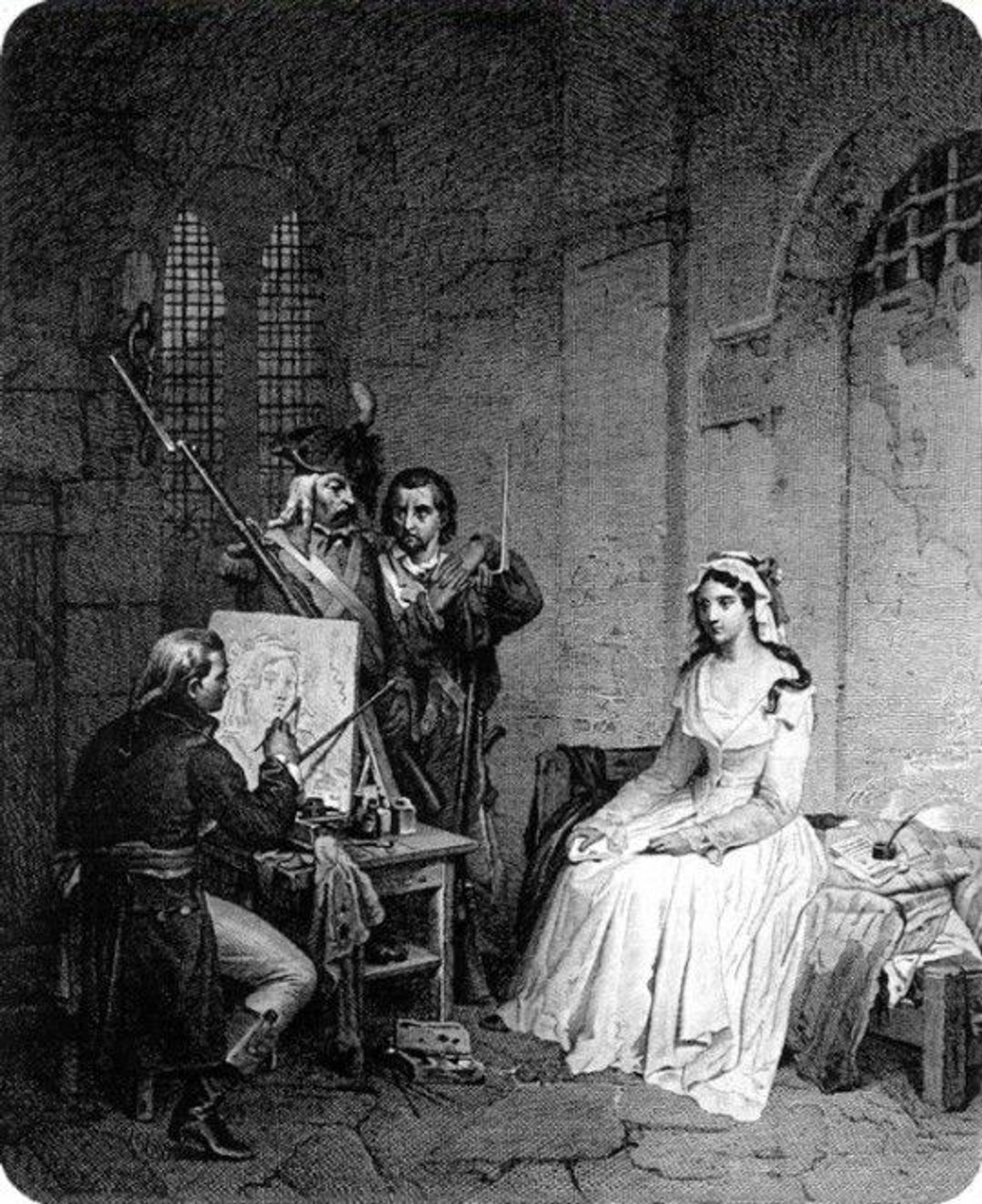 Charlotte Corday awaiting execution by Gerolamo Induno