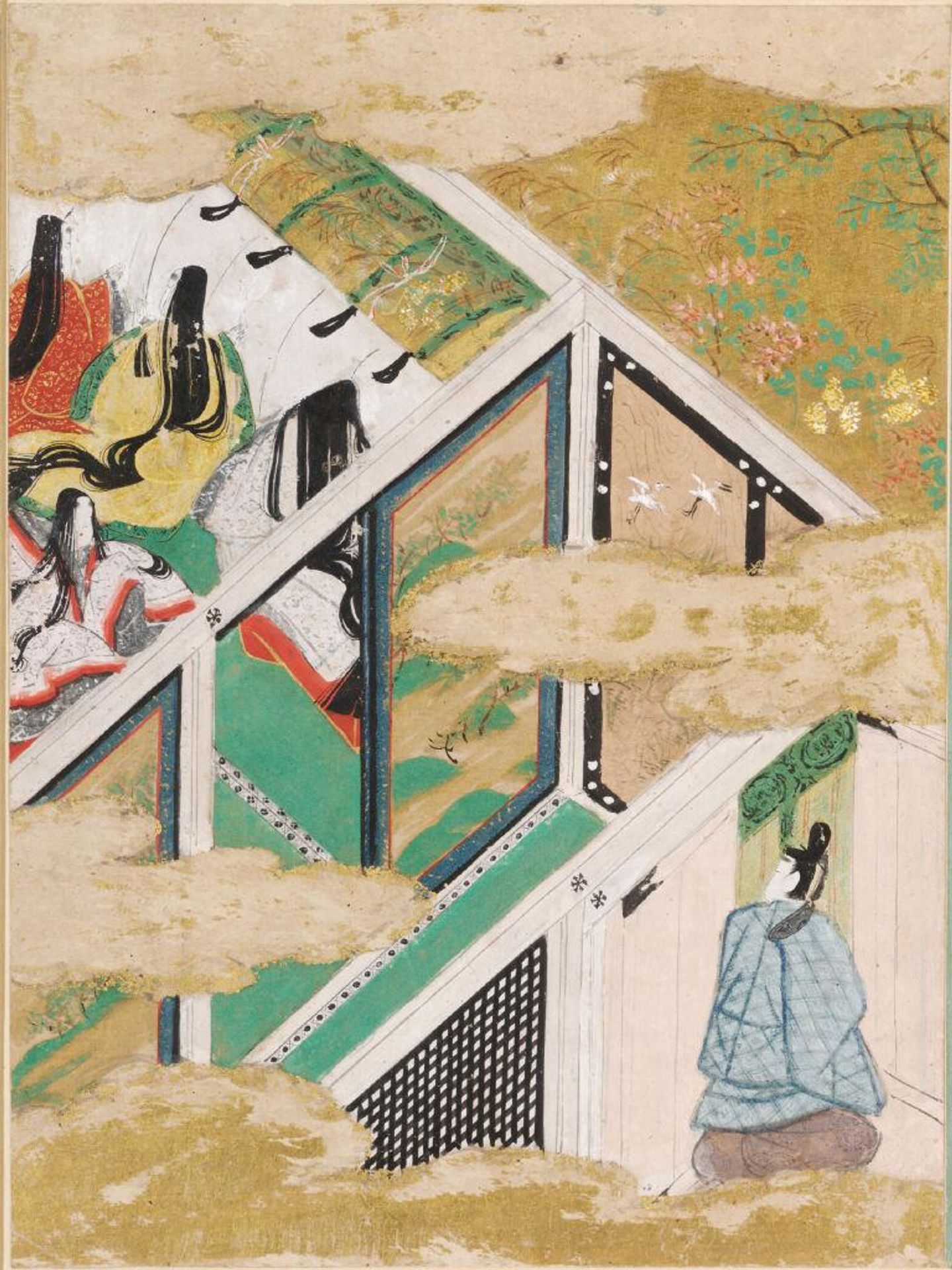 The Typhoon (Nowaki), Illustration to Chapter 28 of the Tale of Genji (Genji monogatari) by Tosa Mitsunobu