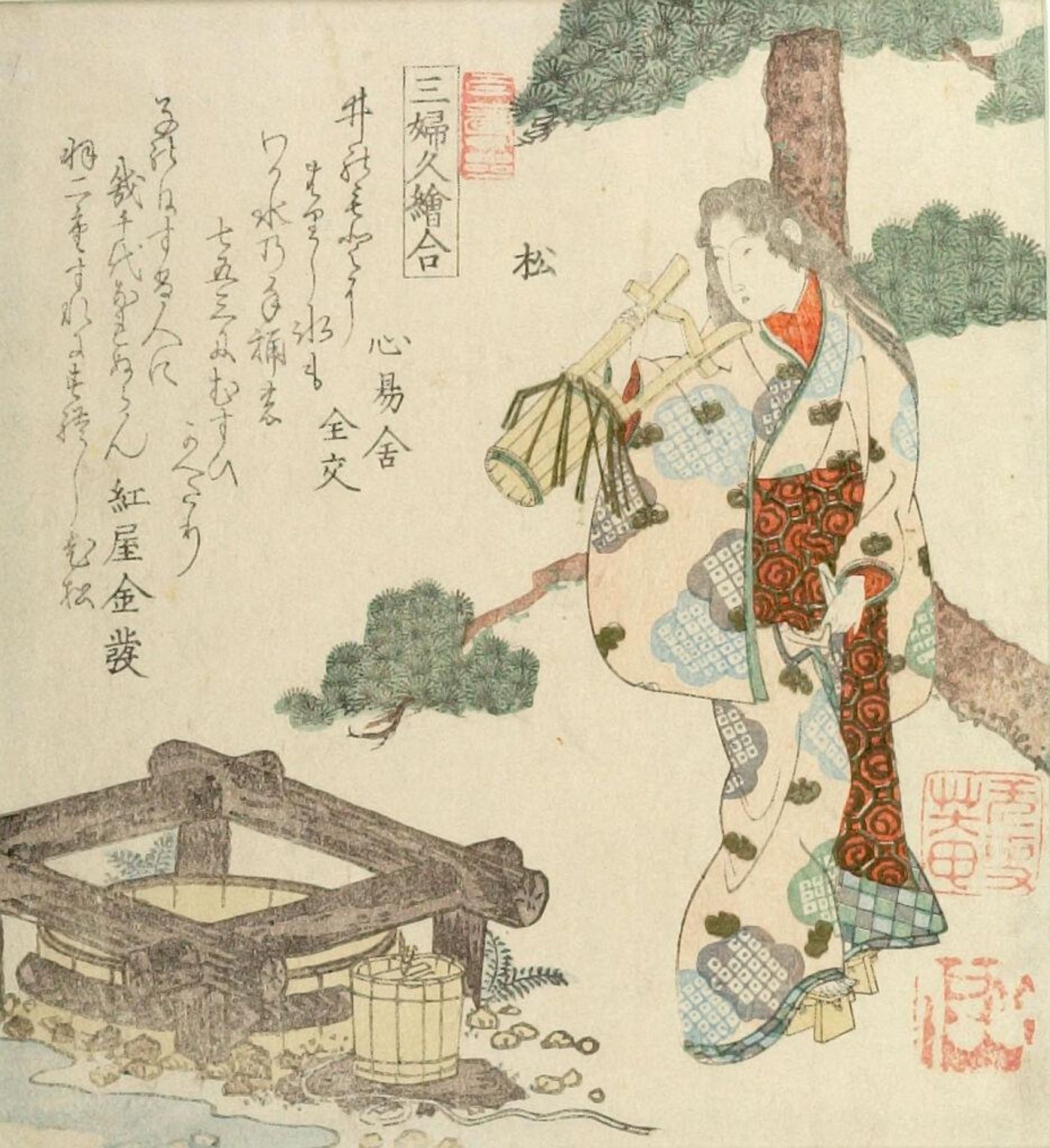 Young Girl by a Well, from the series Three Women by Yanagawa Shigenobu