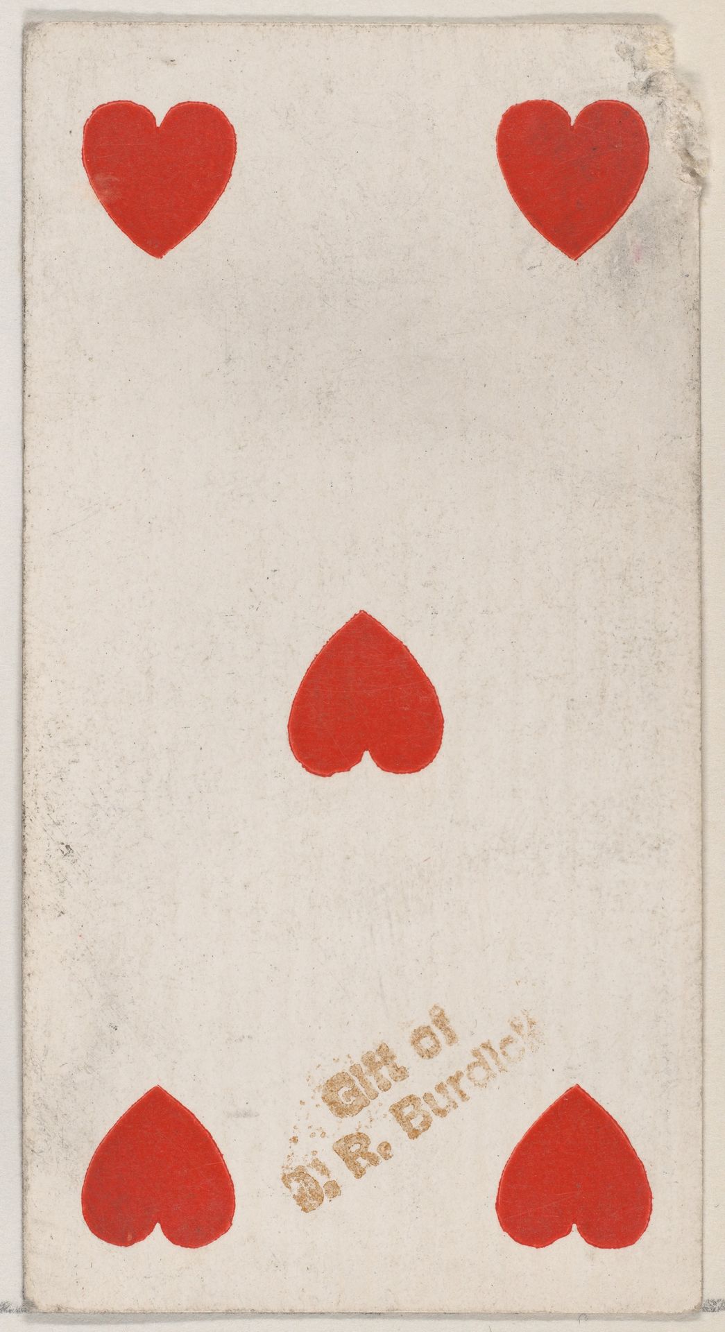 Five Hearts, from the Playing Cards series (N84) to promote Turkish Cross-Cut Cigarettes for W. Duke, Sons and Co. by W. Duke, Sons & Co.