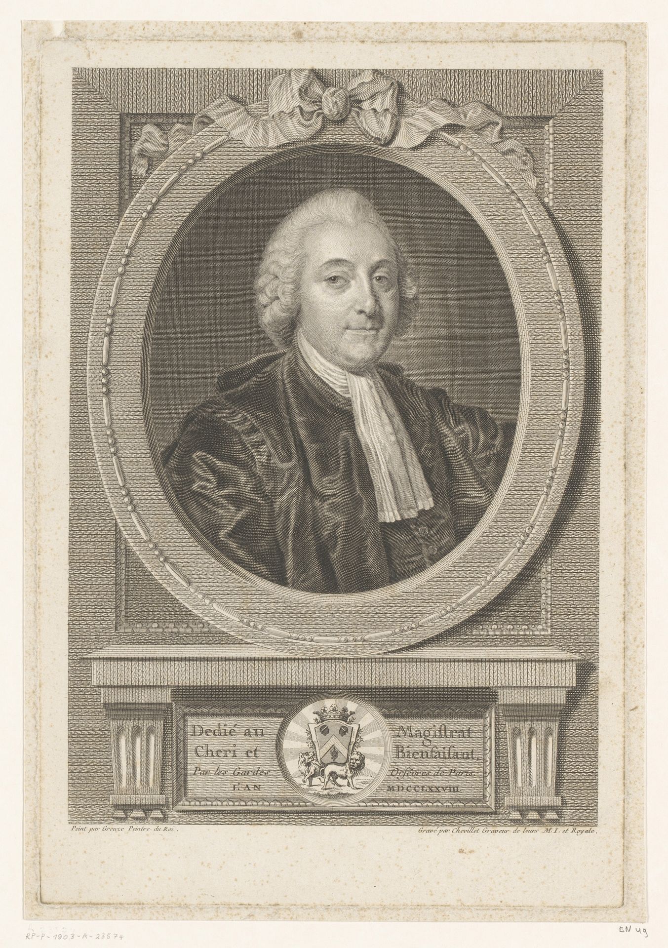 Portret van Jean-Charles-Pierre Lenoir by Justus Chevillet