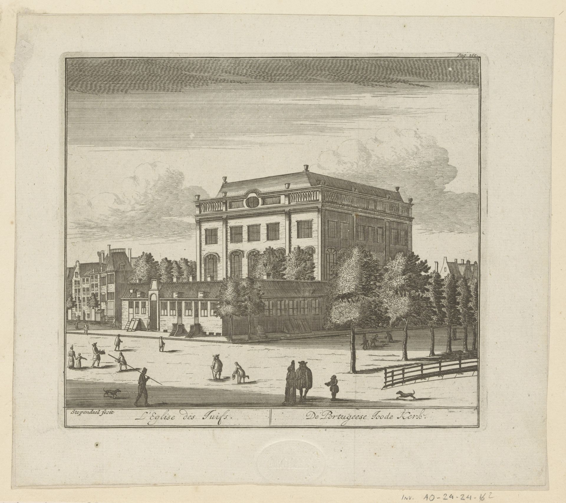 Gezicht op de Portugese Synagoge te Amsterdam by Daniël Stopendaal