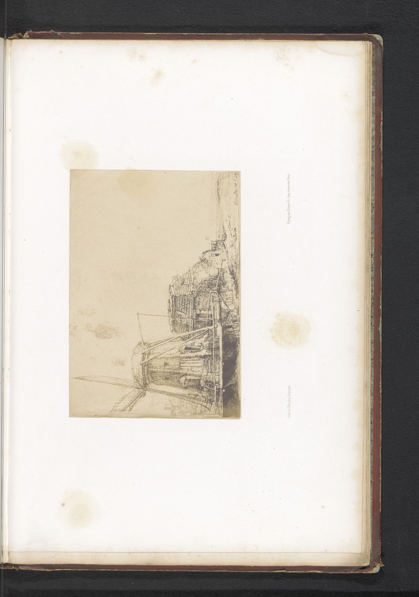 Fotoreproductie van een ets van een molen door Rembrandt van Rijn by Bisson Frères