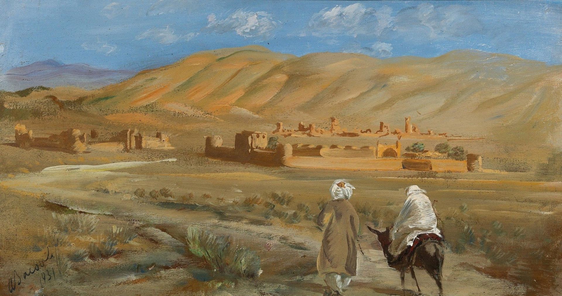 In the desert of Afghanistan by Alexandre Jacovleff