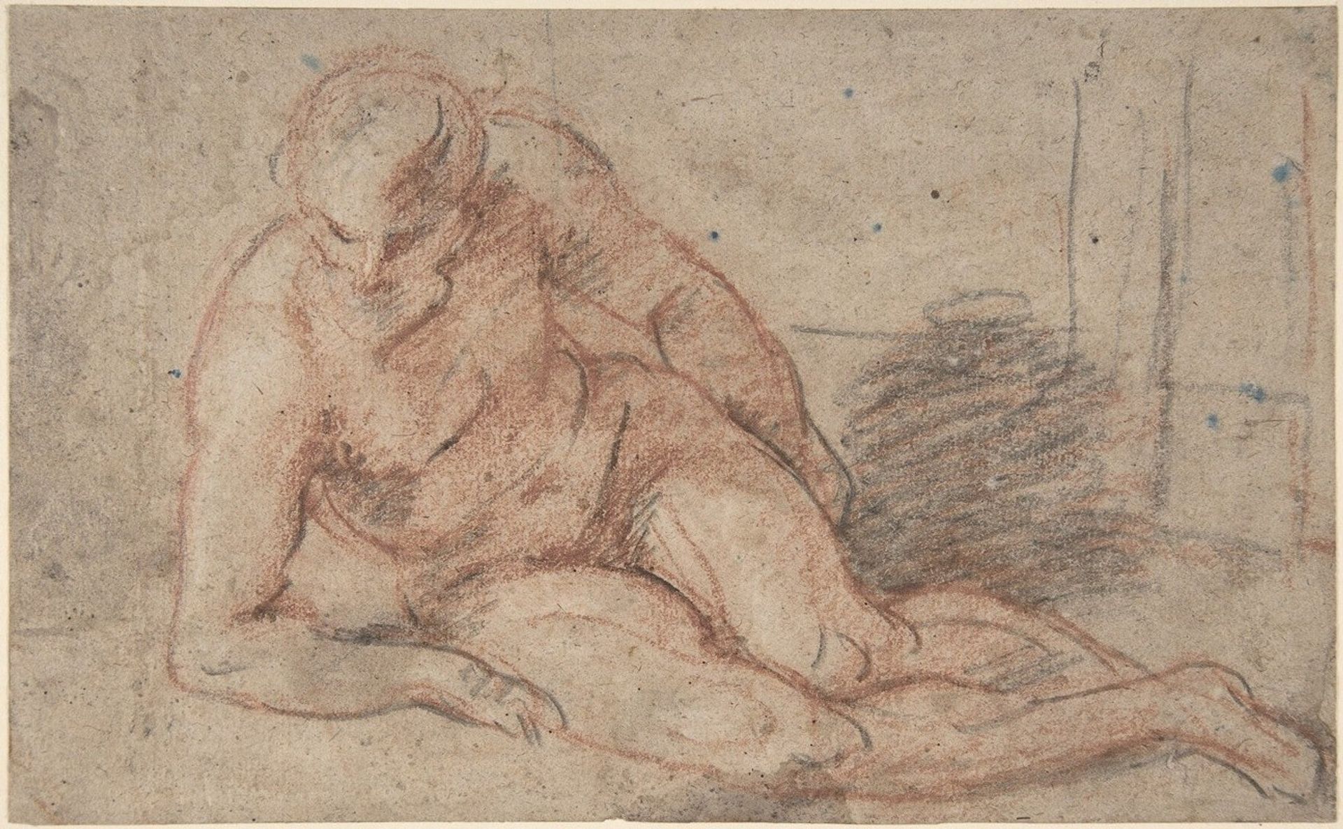 Reclining Nude Figure by Jean-Antoine Watteau