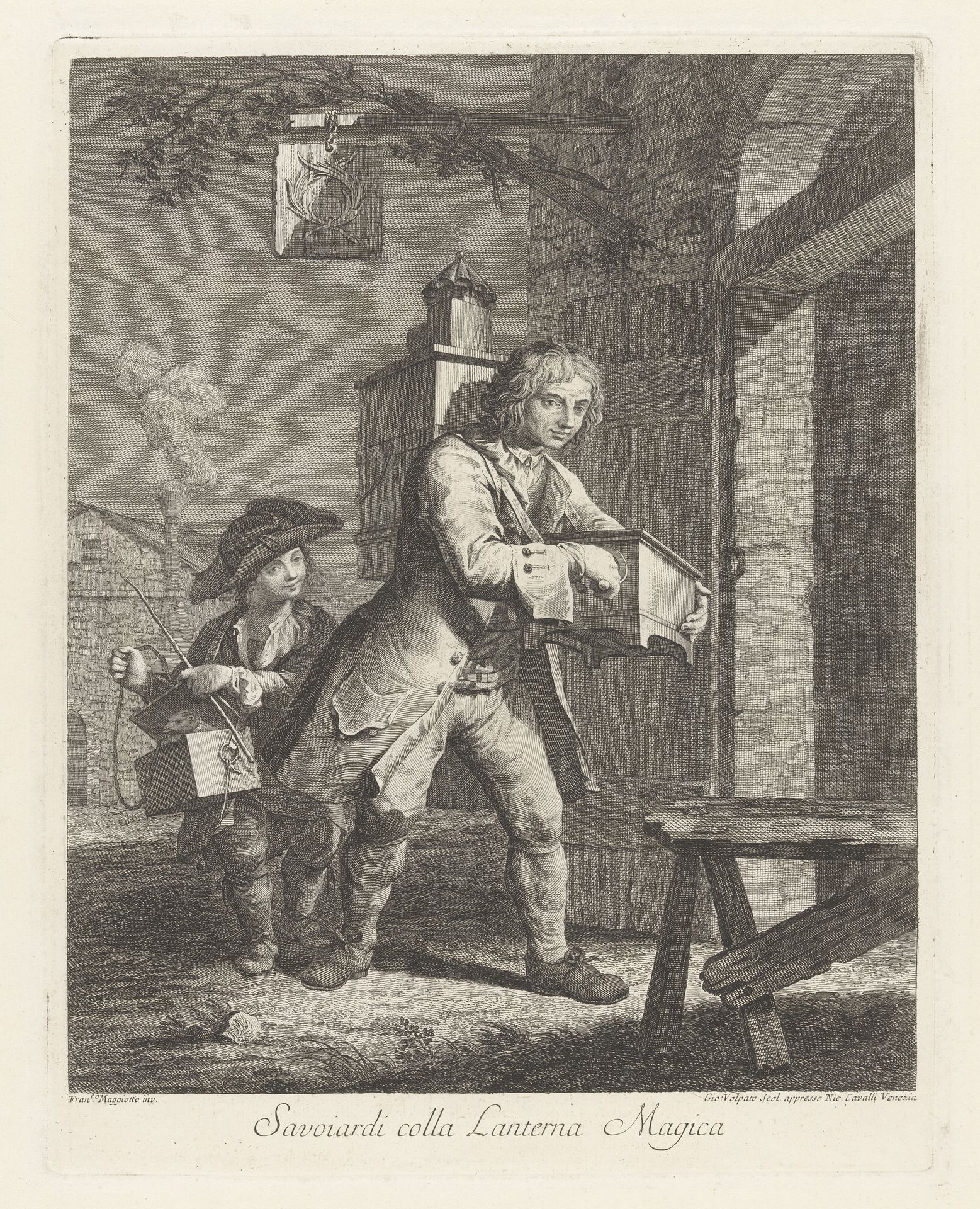 Savoyaarden met een toverlantaarn by Giovanni Volpato