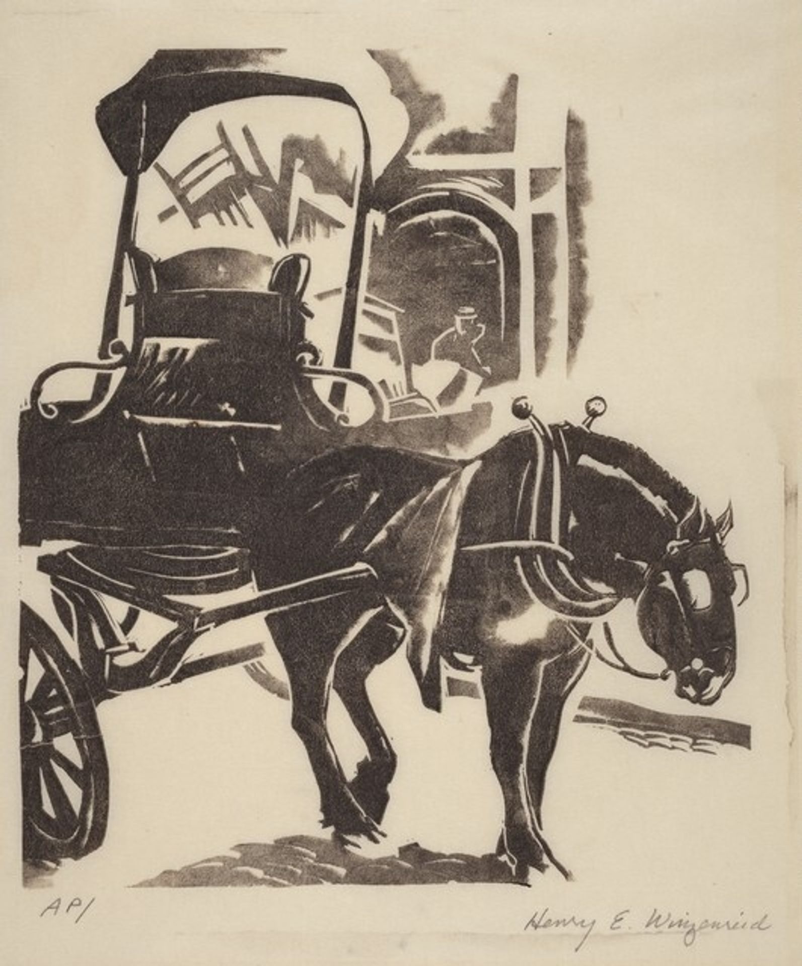 Horse and Wagon by Henry E. Winzenried