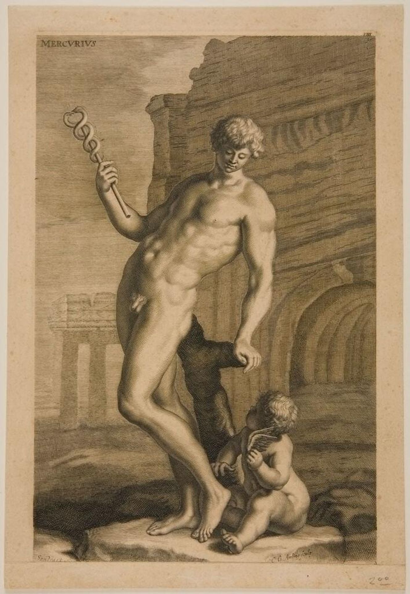 The Statue of Mercury by F. du Quesney by Karl Gustav von Amling