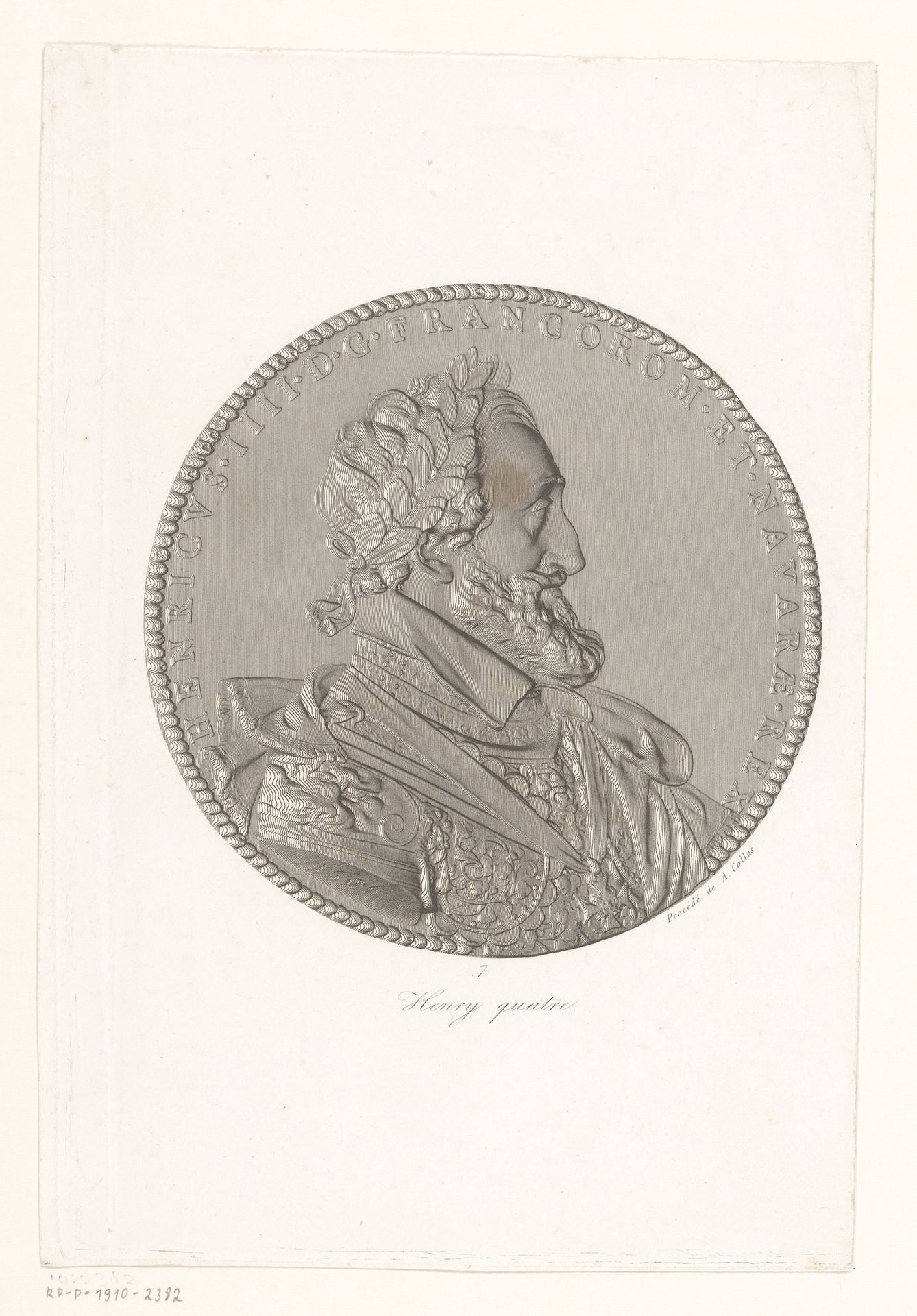Medaille met portret van Hendrik IV van Frankrijk by Achille Collas