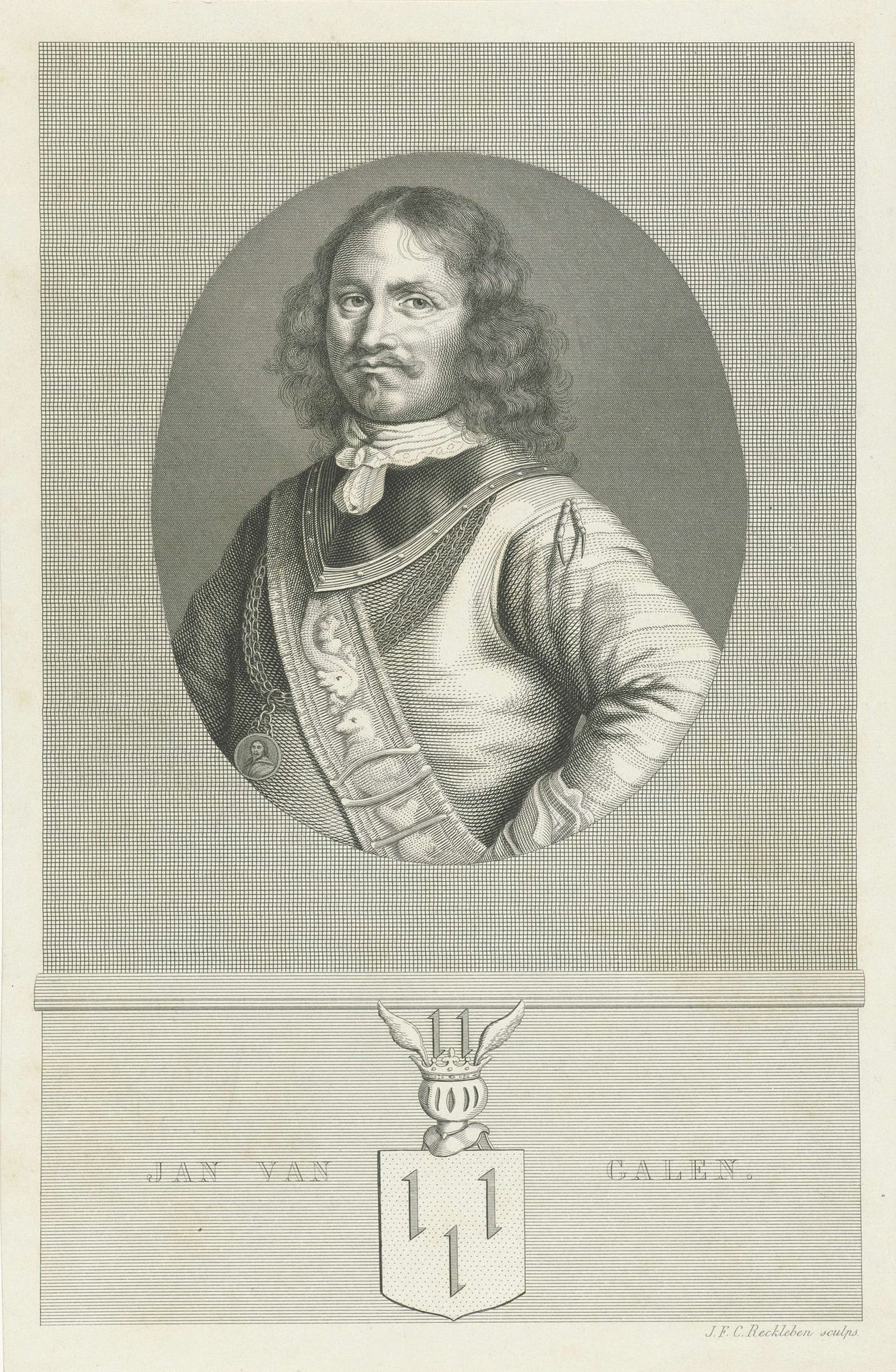 Portret van Johan van Galen by Jan Frederik Christiaan Reckleben