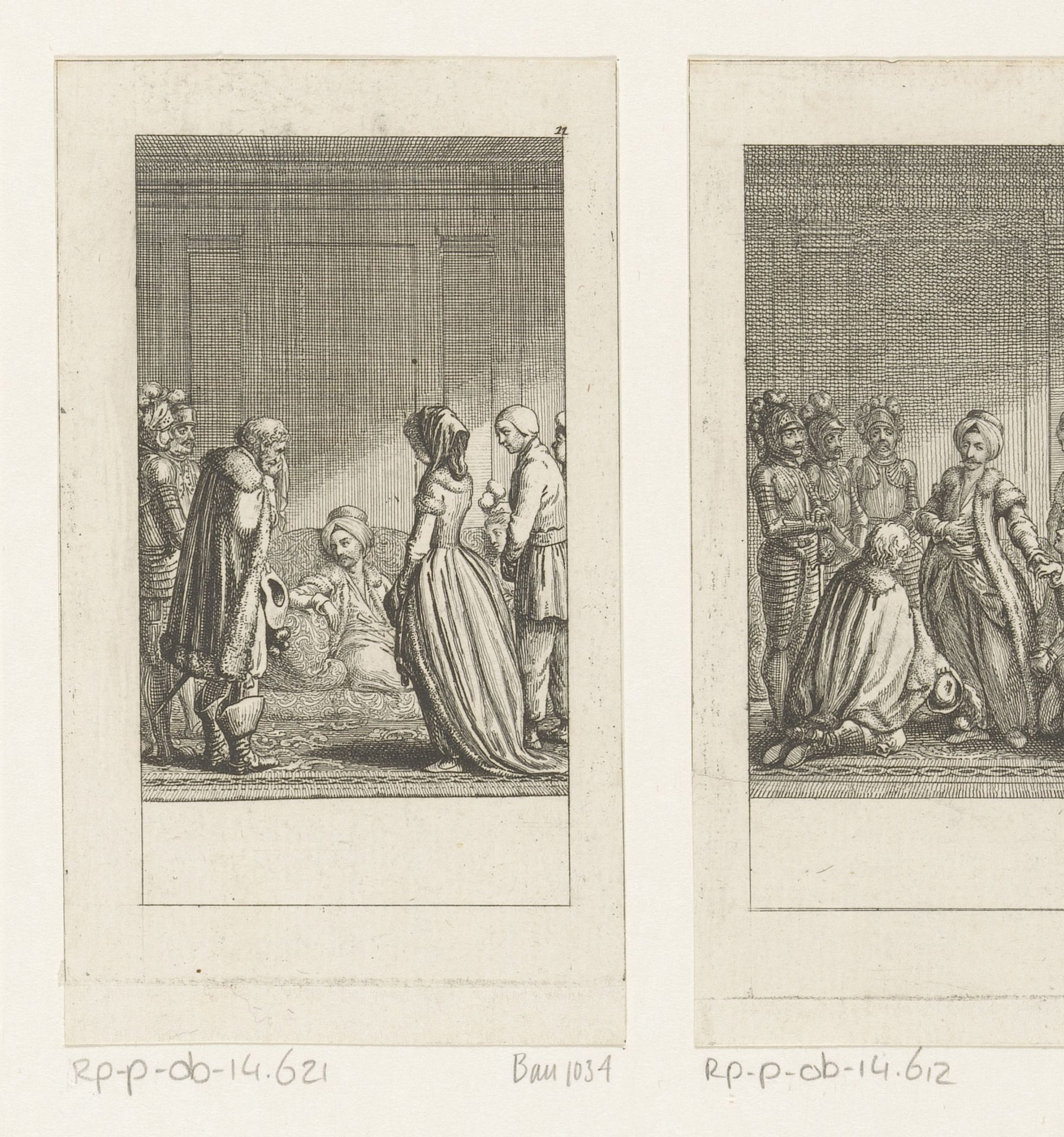 Franz von Veltheim treurt om zijn dochter Adelheid by Daniel Nikolaus Chodowiecki