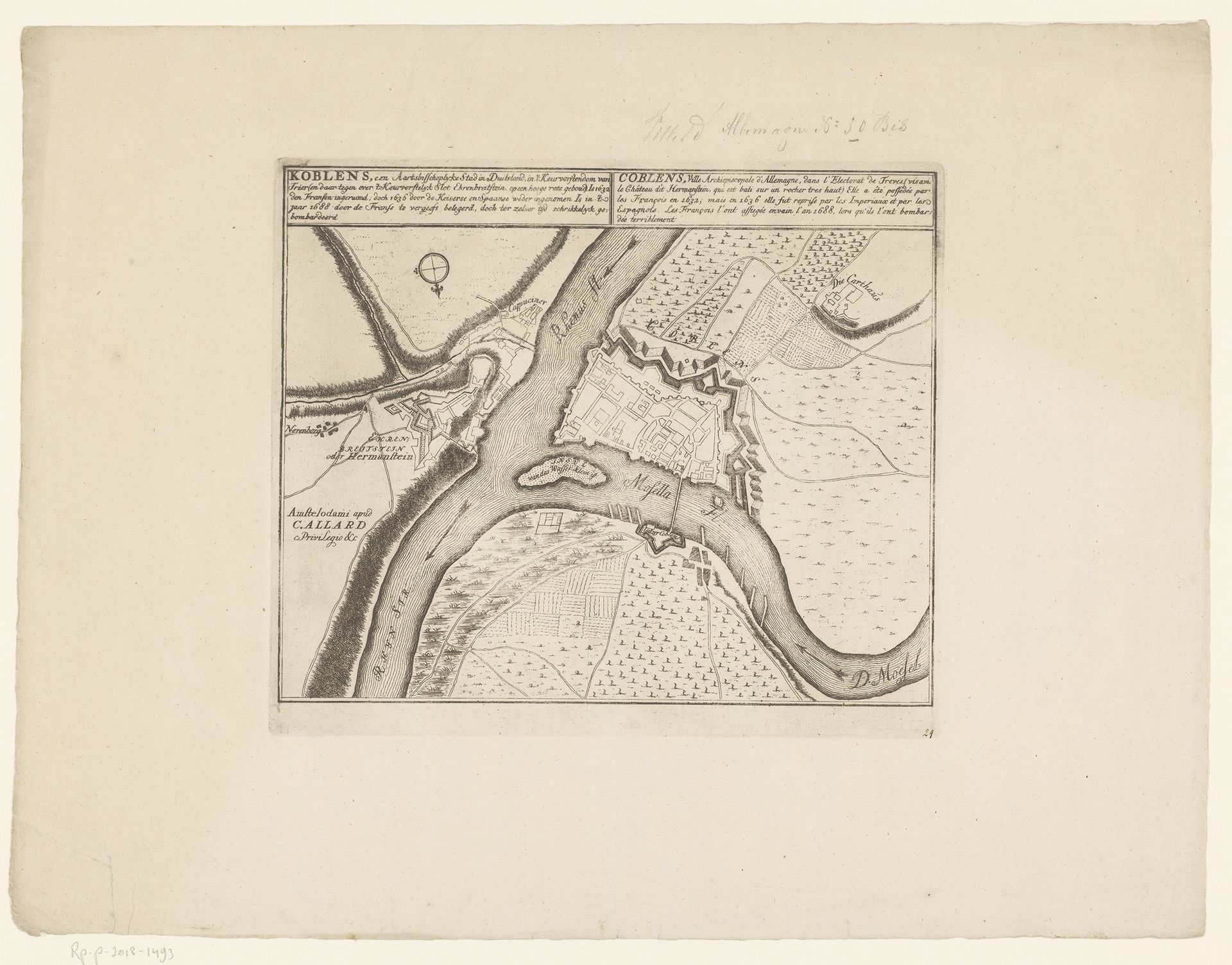 Plattegrond van Koblenz by Anonymous