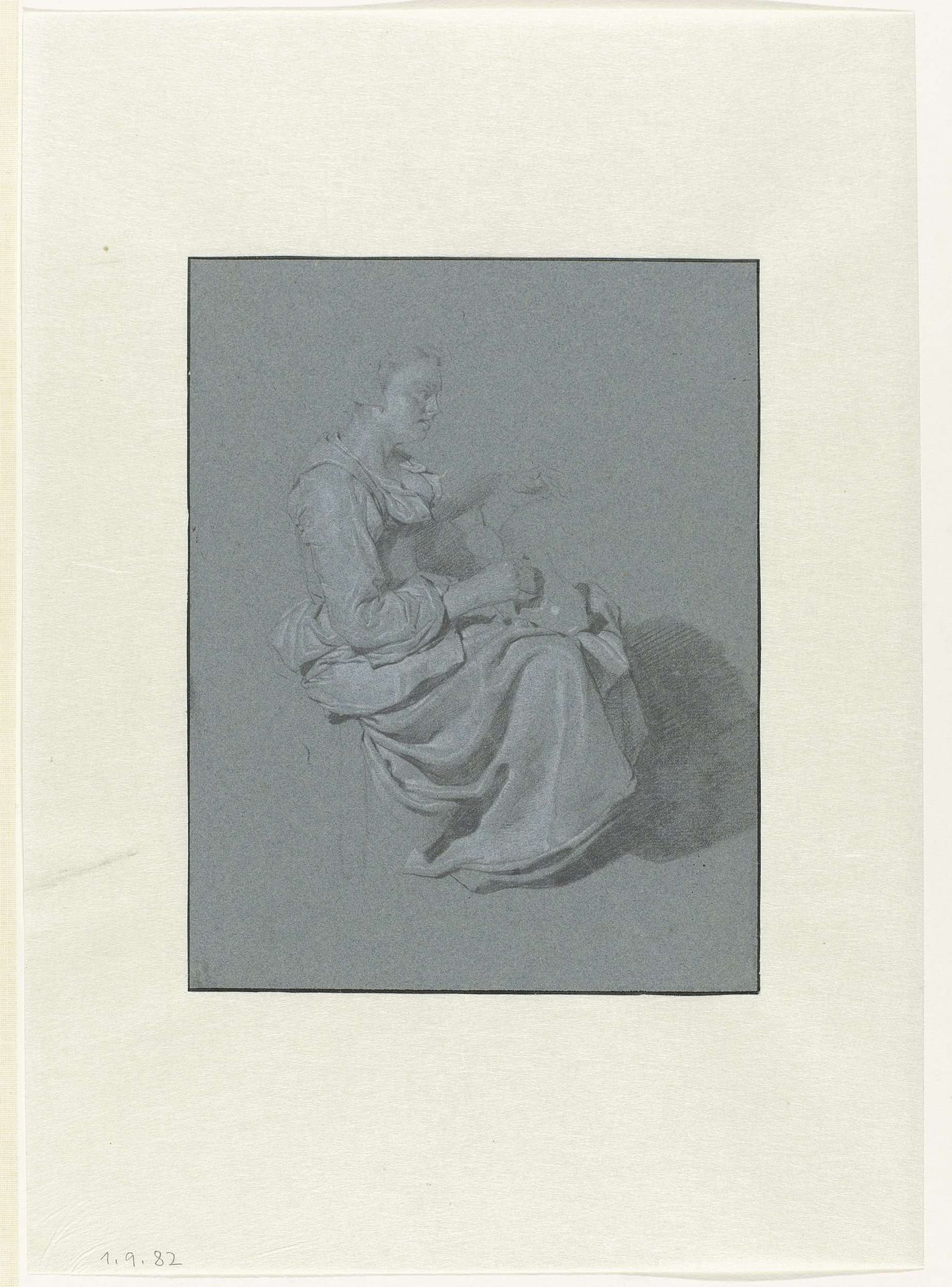 Seated Woman, in Profile to the Right, with a Pitcher in her Right Hand by Cornelis Bega