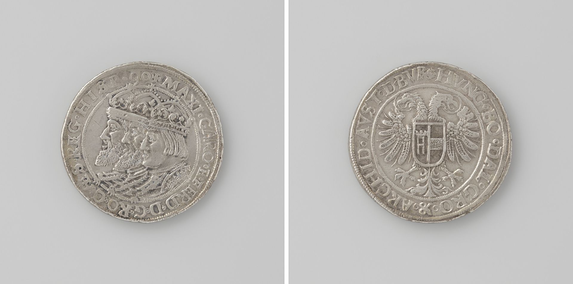 Dubbele taler van Maximiliaan I, Karel V en Ferdinand I, Duits keizers by Anonymous
