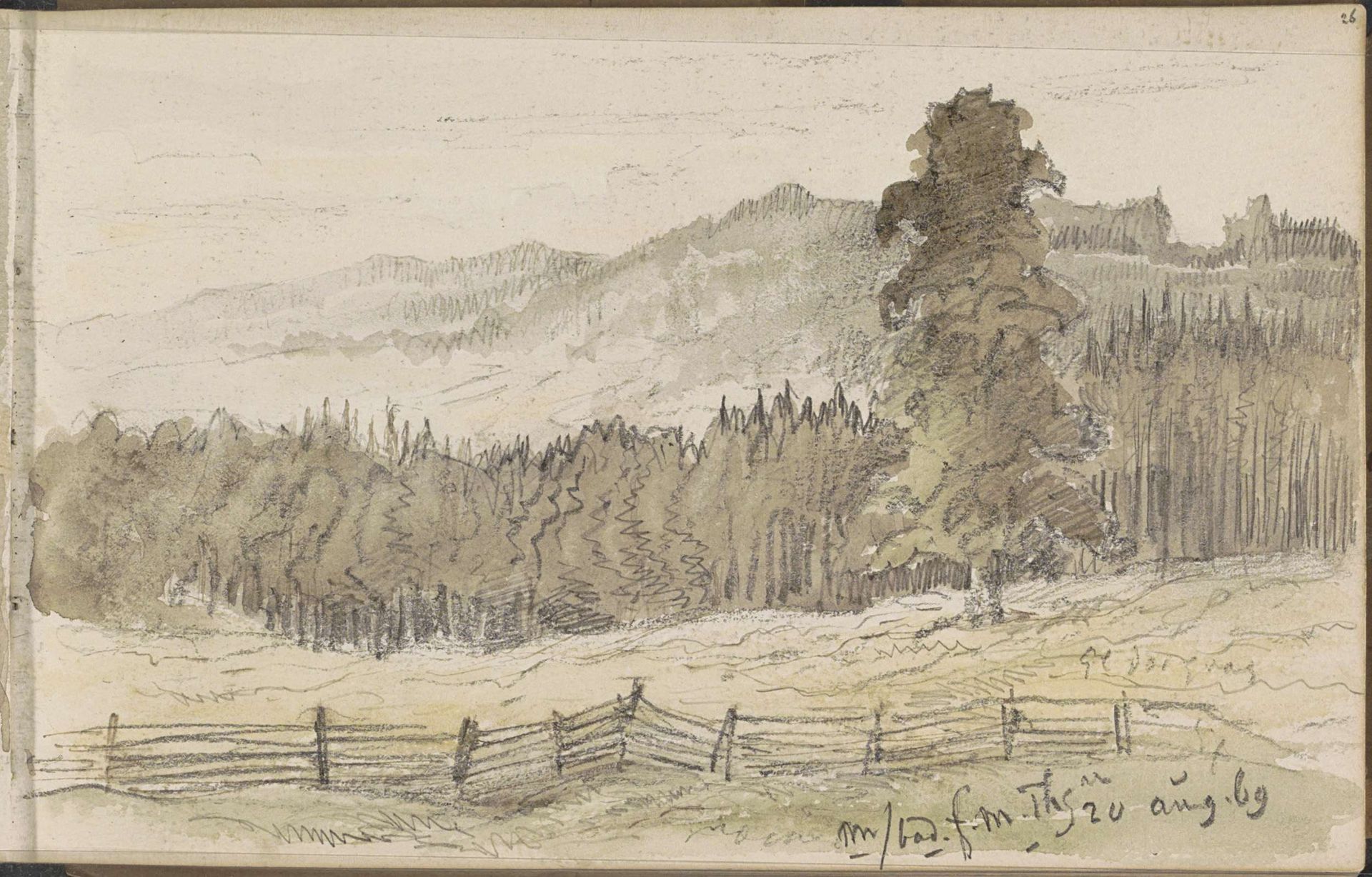 Bos aan de voet van een berg by Johannes Tavenraat