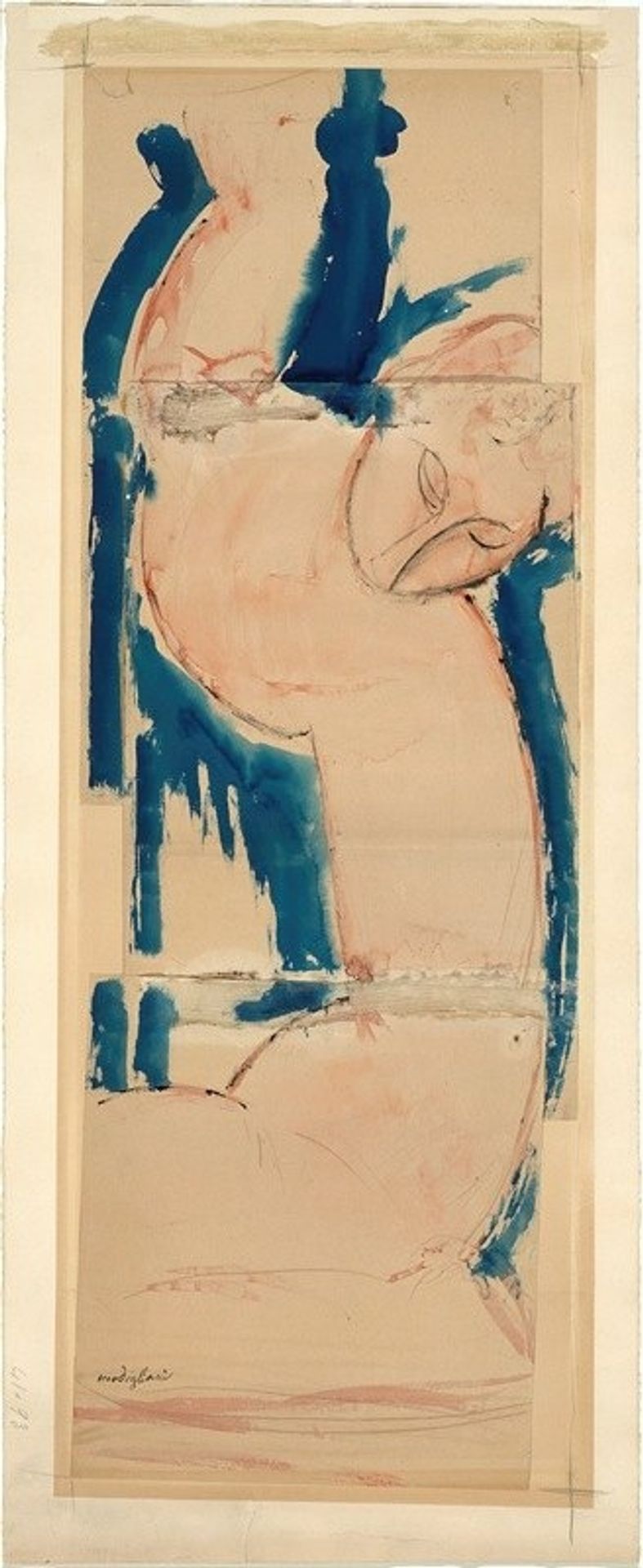 Caryatid; Rose and Blue by Amedeo Modigliani