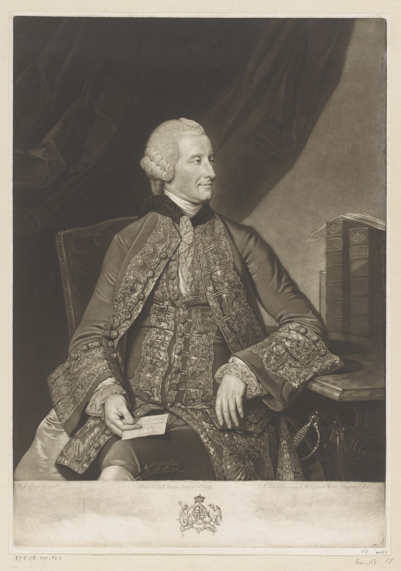 Portret van John Montagu by Valentine Green