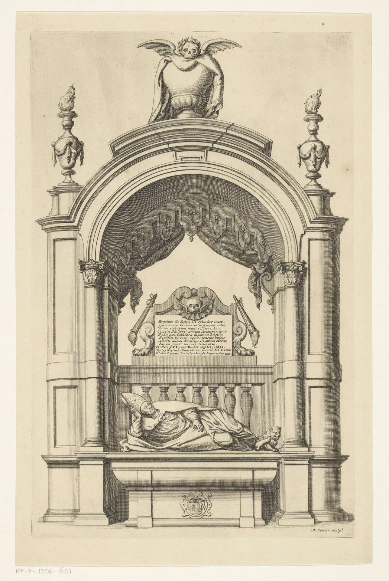 Graftombe voor Matthias Hovius, aartsbisschop van Mechelen by David Coster