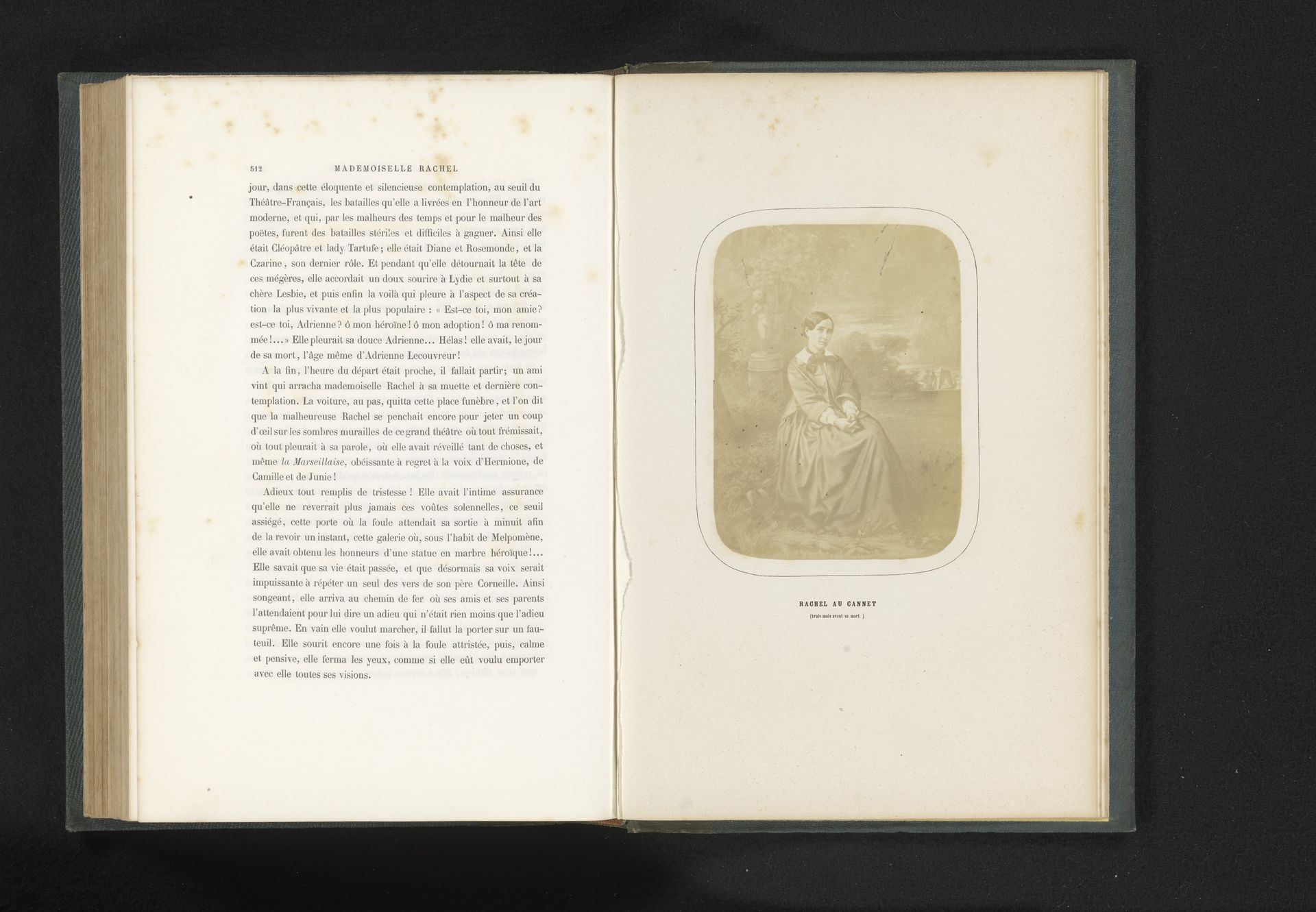 Fotoreproductie van een schilderij met een portret van Elizabeth-Rachel Félix by Henri de La Blanchère