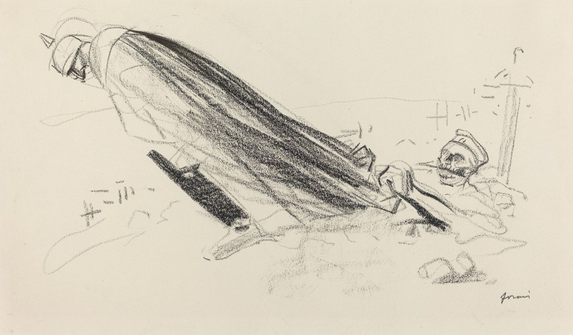 Ceux de la priemiere heure. ‘Sire! ou en somme-nous de ‘la guerre fraiche et joyeuse’…’ III by Jean-Louis Forain