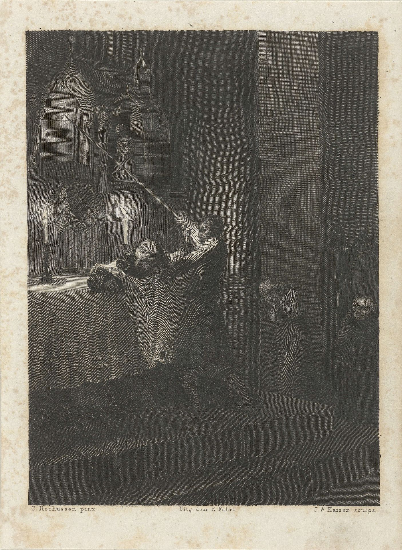 Vernieling van een altaarstuk by Johann Wilhelm (I) Kaiser