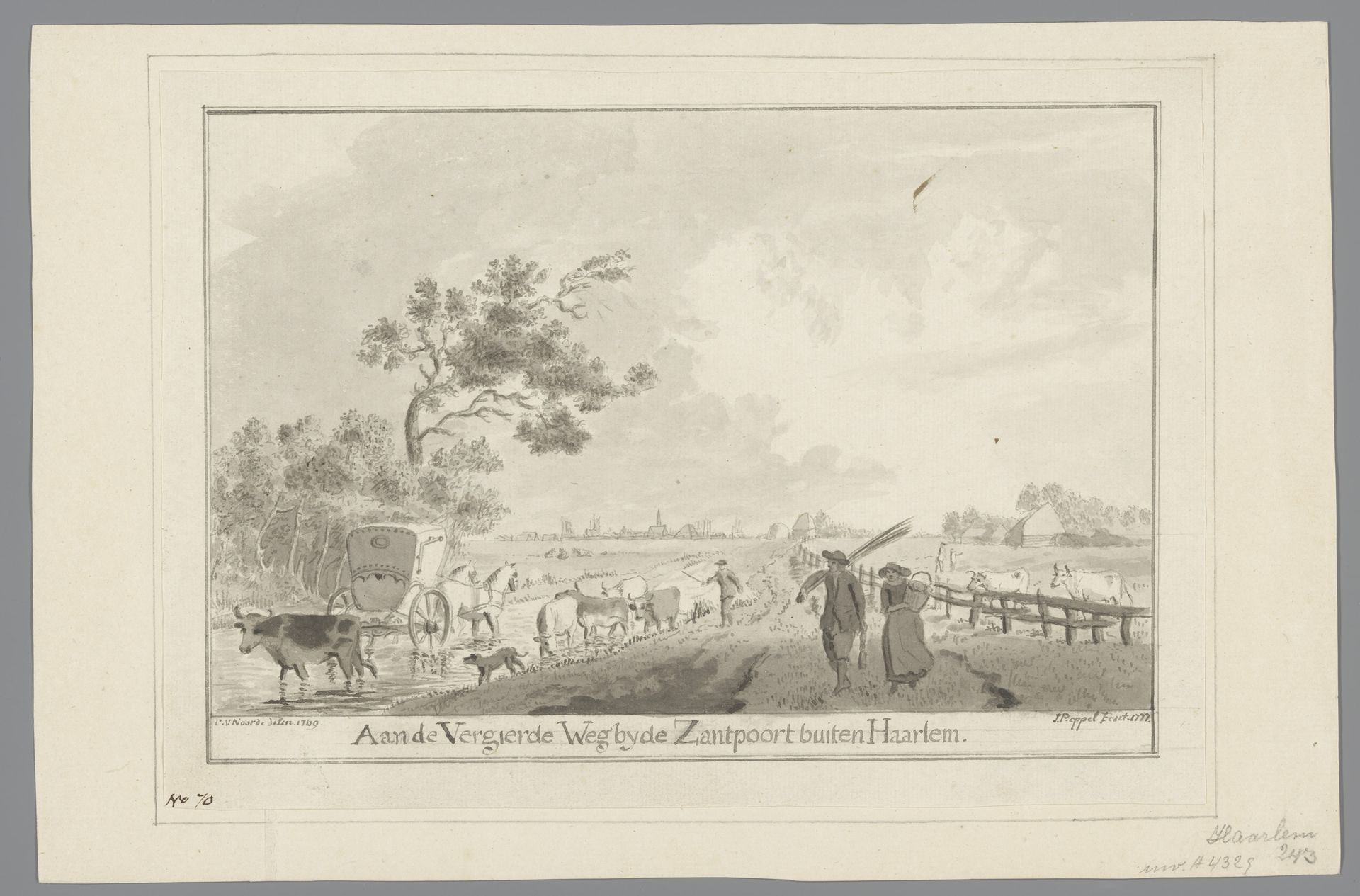 Gezicht op de Vergierdeweg bij Haarlem, naar het noorden gezien by J. Peppel