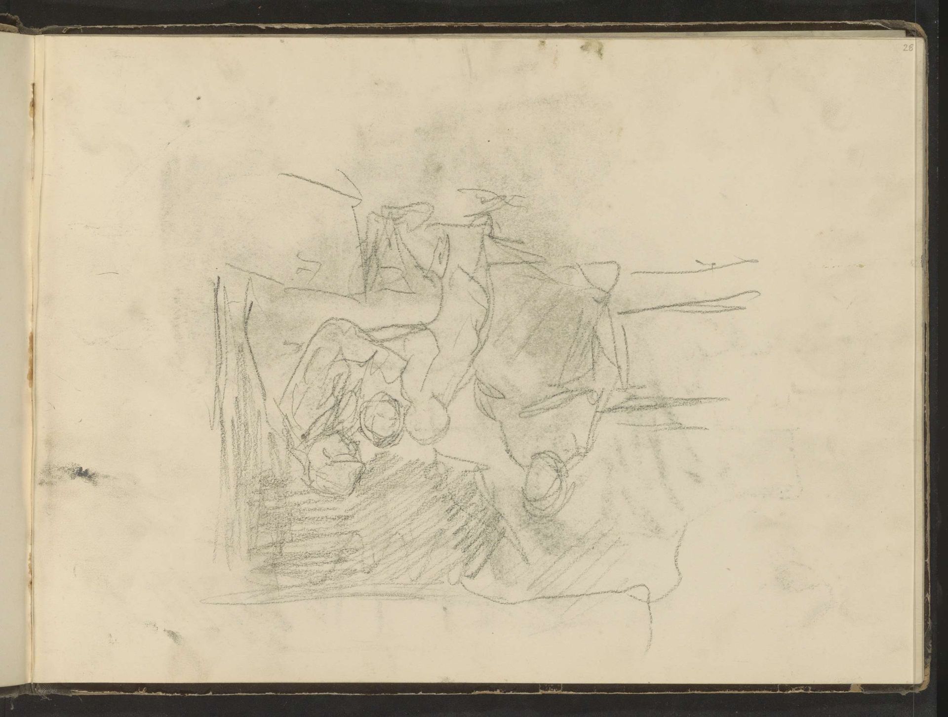 Zittende figuren en twee kinderen in een interieur by Albert Neuhuys