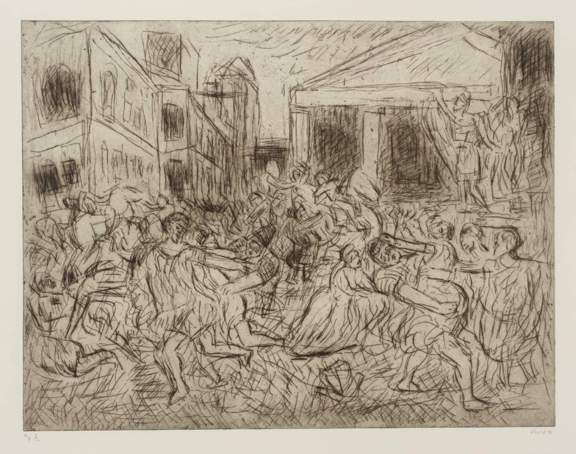 The Rape of the Sabines (1) by Leon Kossoff