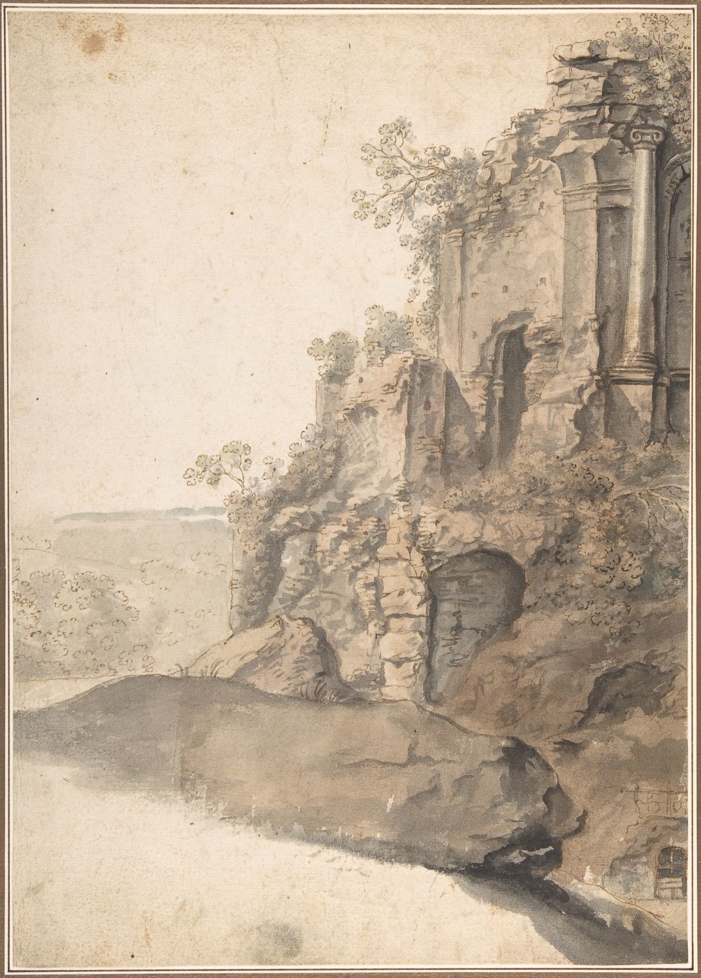Landscape with Roman Ruins by Cornelis van Poelenburch