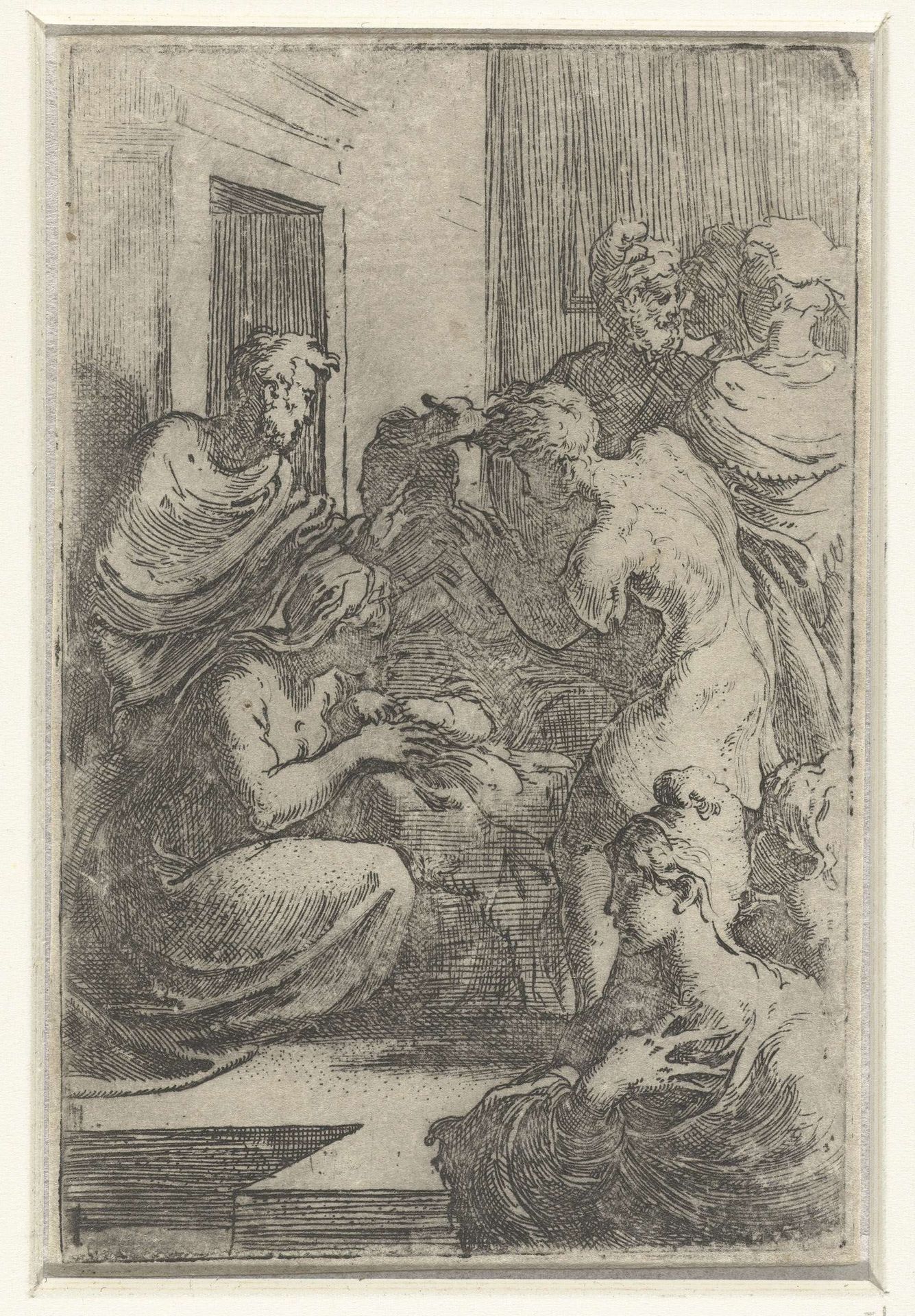 Aanbidding door de herders by Parmigianino