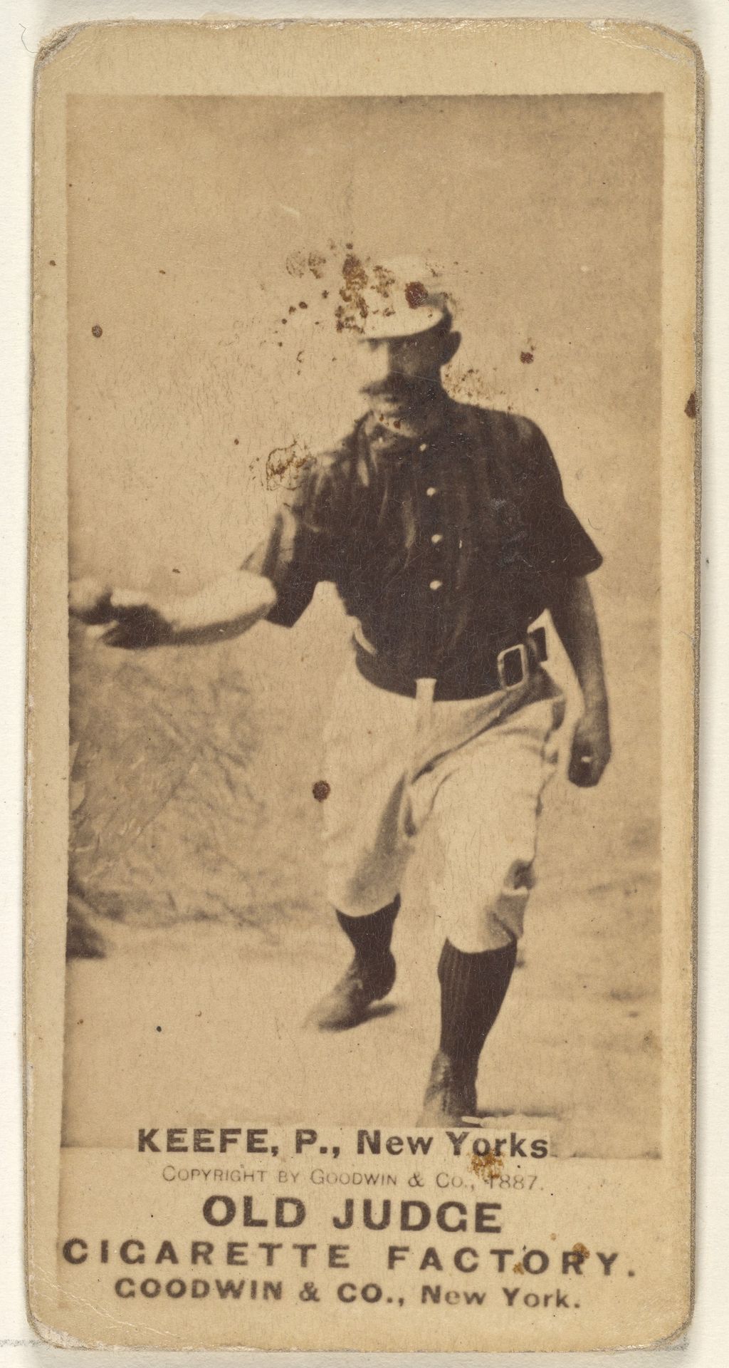 Timothy John "Tim" Keefe, Pitcher, New York, from the Old Judge series (N172) for Old Judge Cigarettes by Goodwin & Company