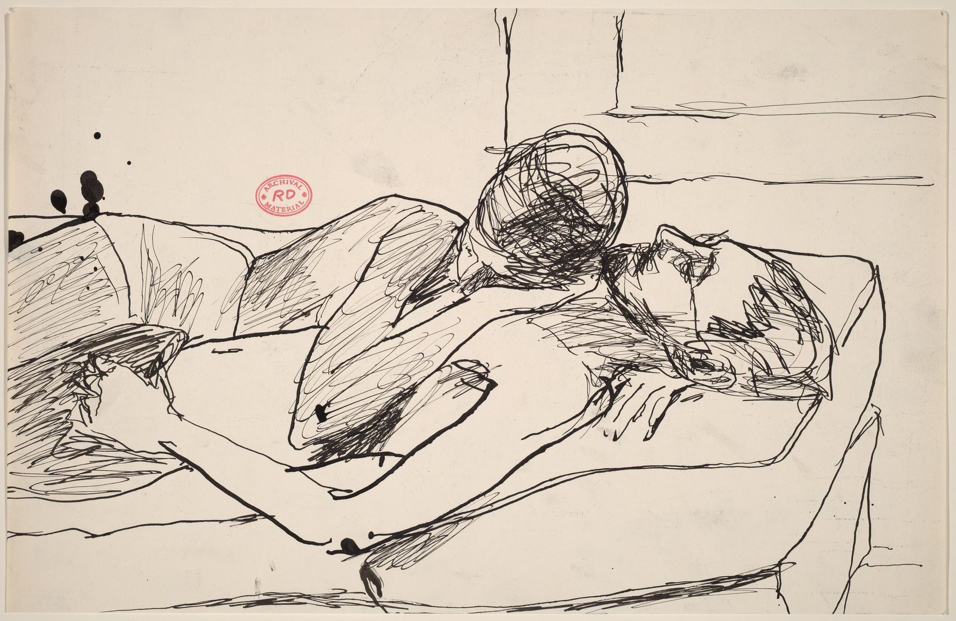 Untitled [man and woman embracing on a bed] by Richard Diebenkorn