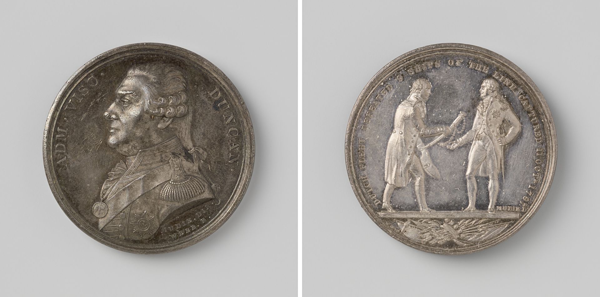 Slag bij Kamperduin, ter ere van Adam Duncan, admiraal van de Britse vloot by James Mudie