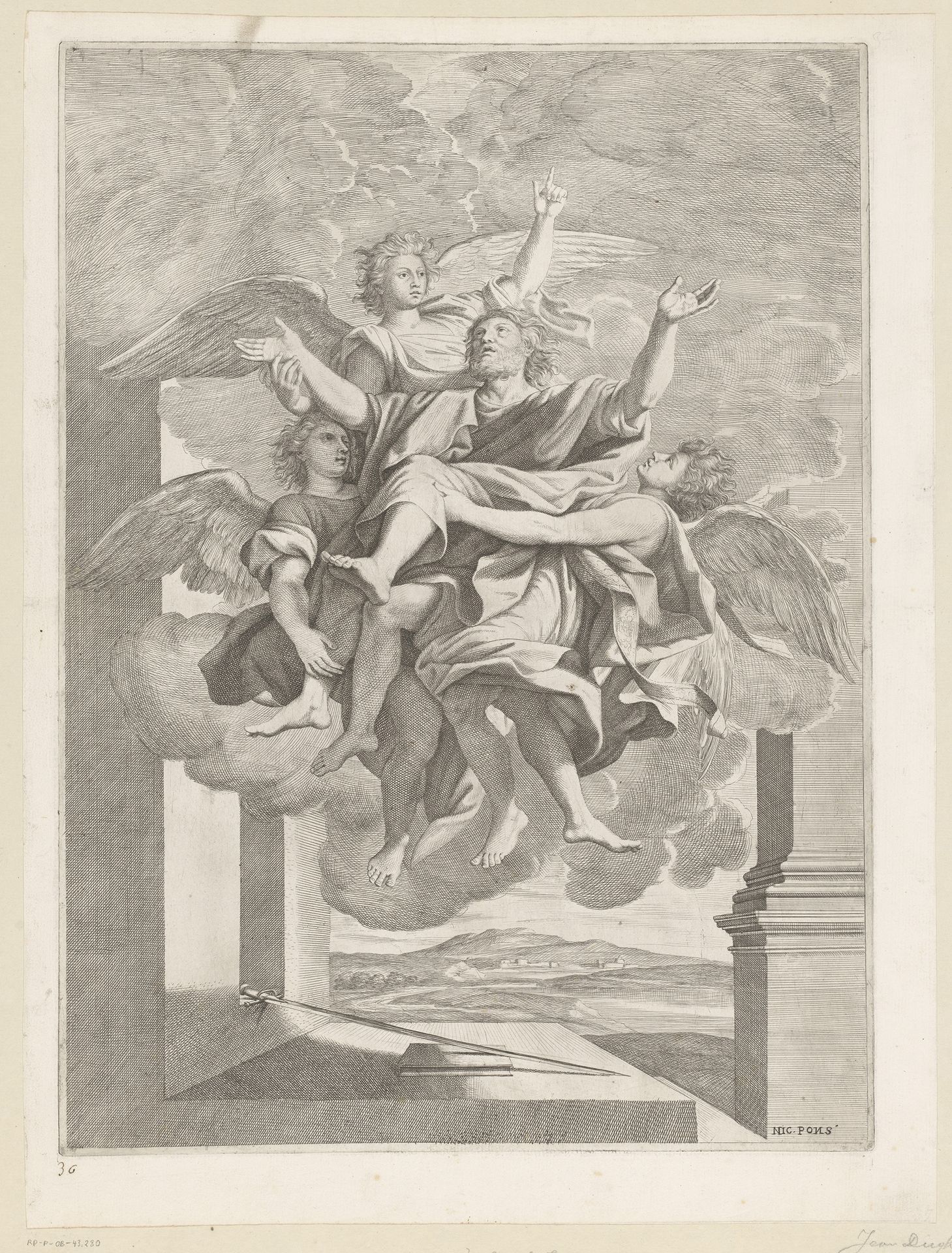 Extatisch visioen van Paulus by Jean Dughet