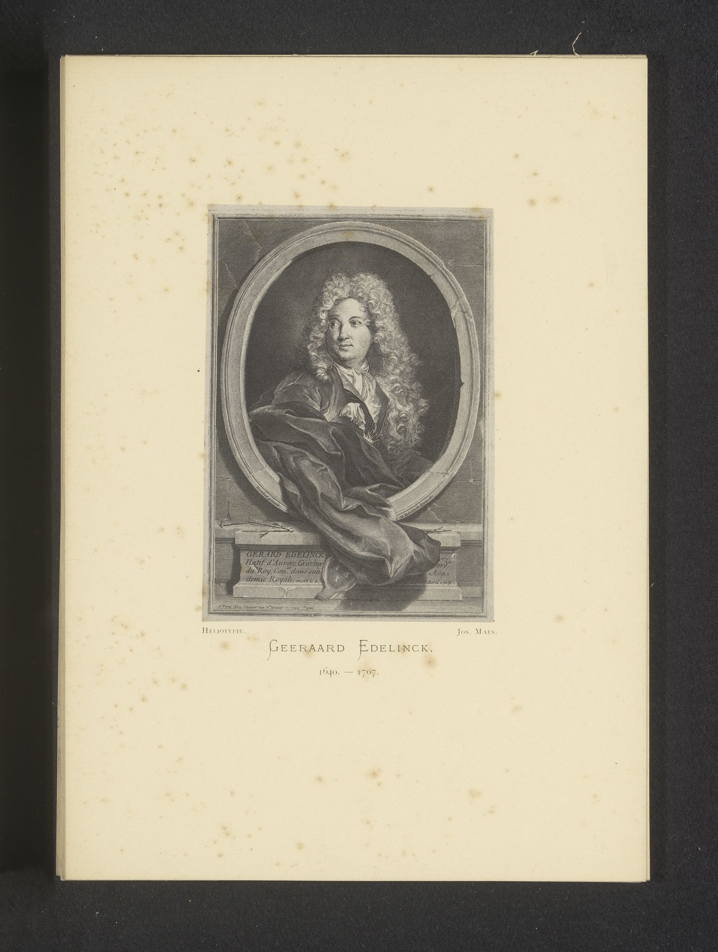 Reproductie van een gravure van een portret van Gerard Edelinck door Nicolas Etienne Edelinck by Joseph Maes