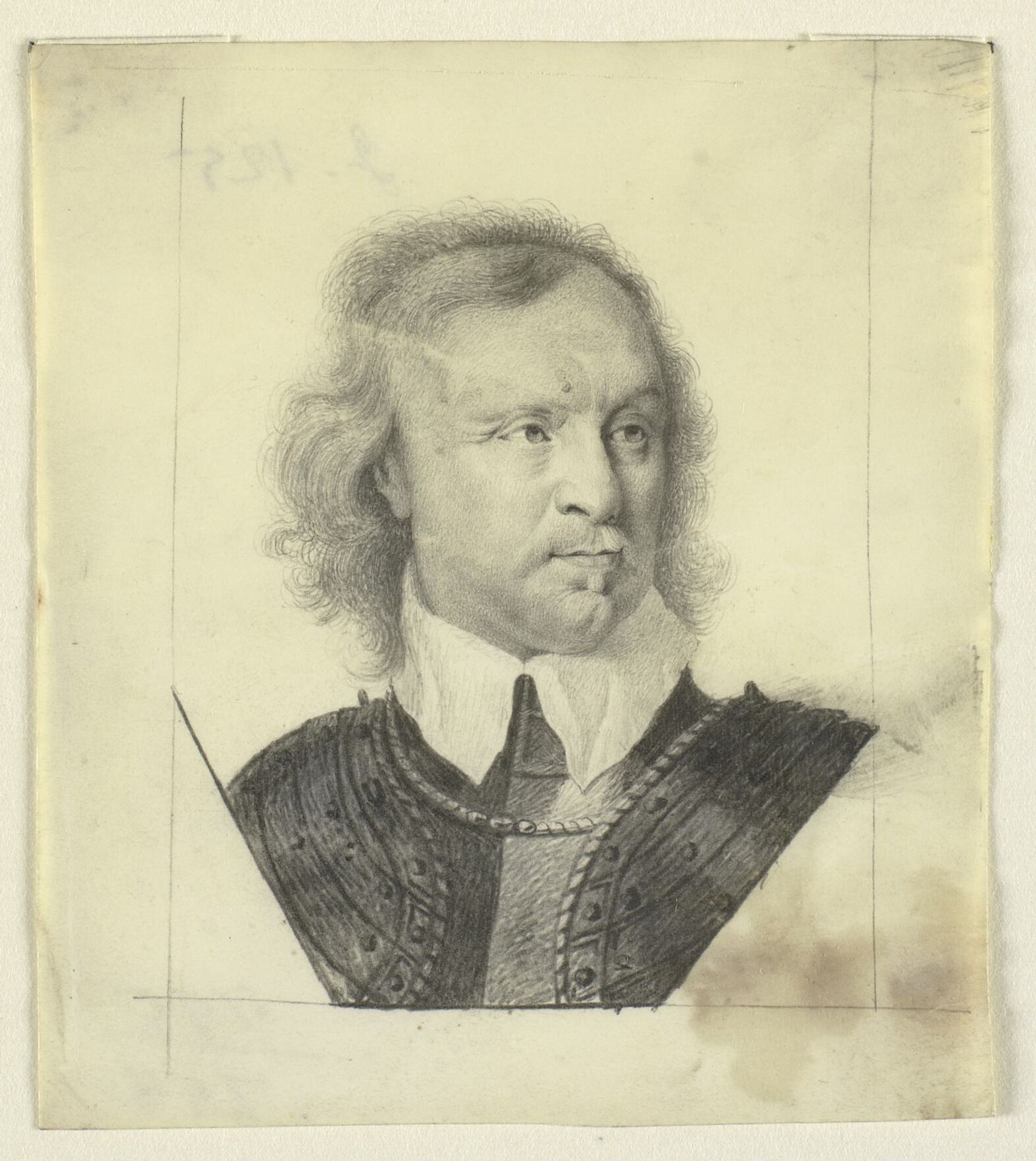 Head and shoulders portrait of Oliver Cromwell by David Loggan