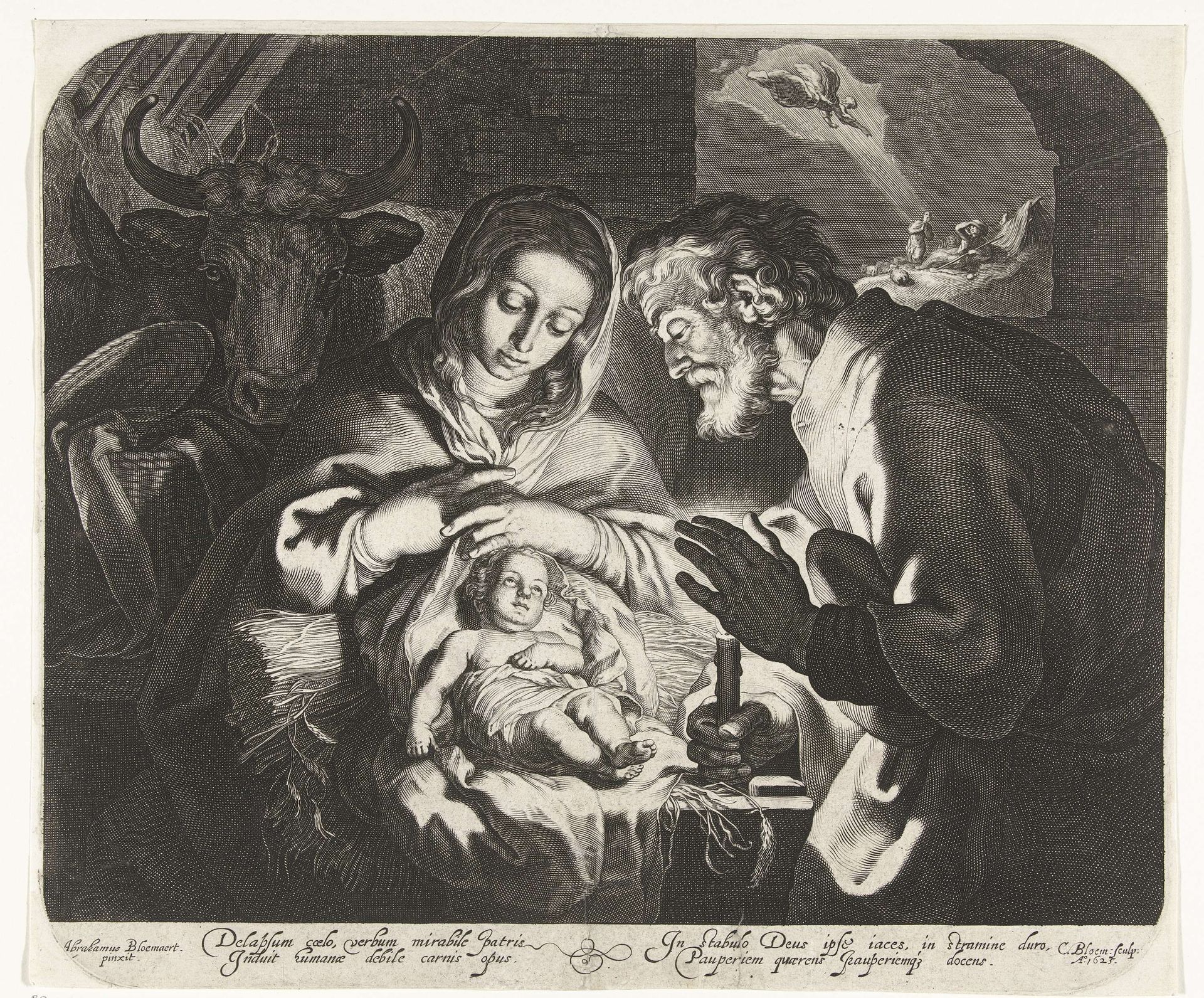 De geboorte van Christus by Cornelis Bloemaert