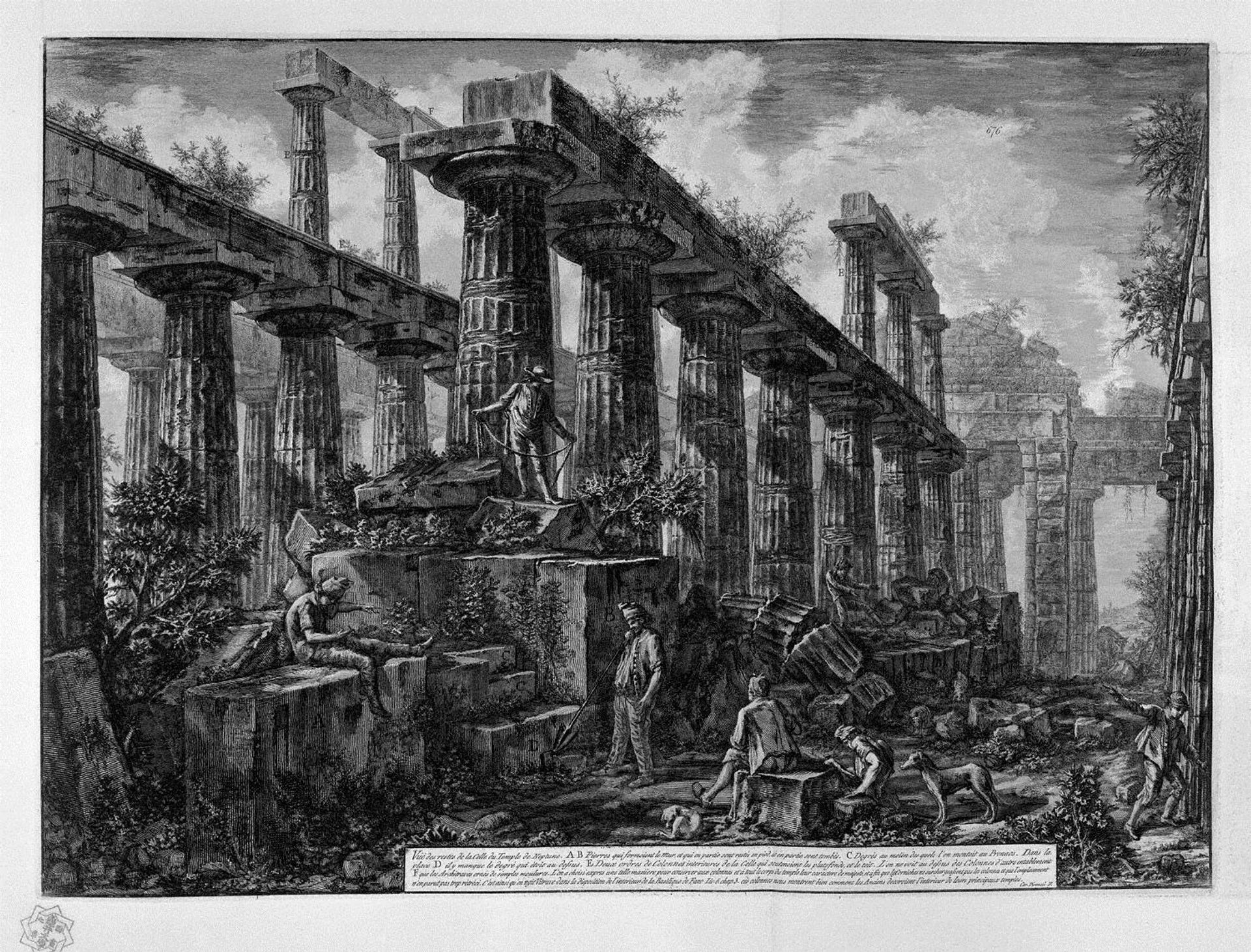 Remains of the Temple of Neptune`s cell by Giovanni Battista Piranesi