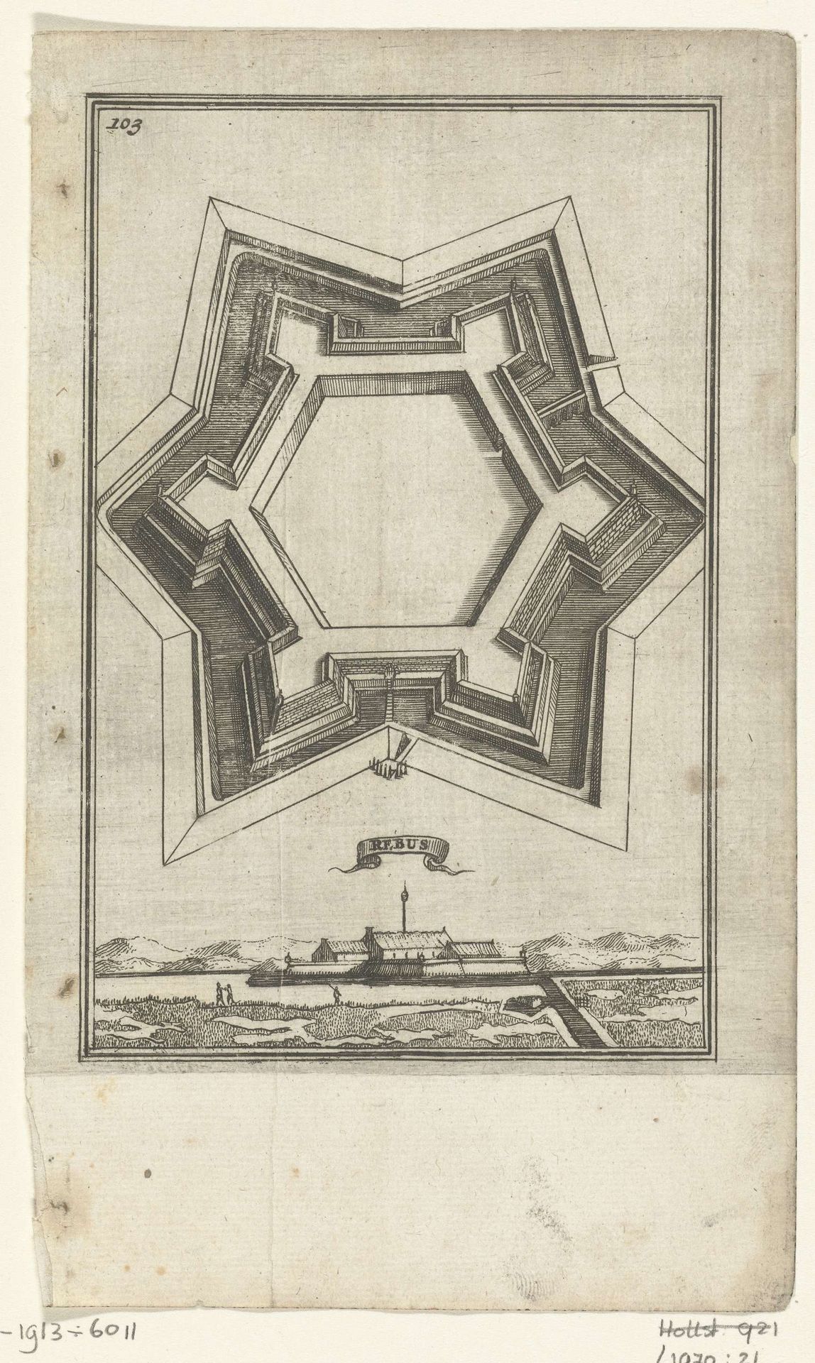 Illustratie voor 'Den Arbeid van Mars' van Allain Manesson Mallet by Romeyn de Hooghe