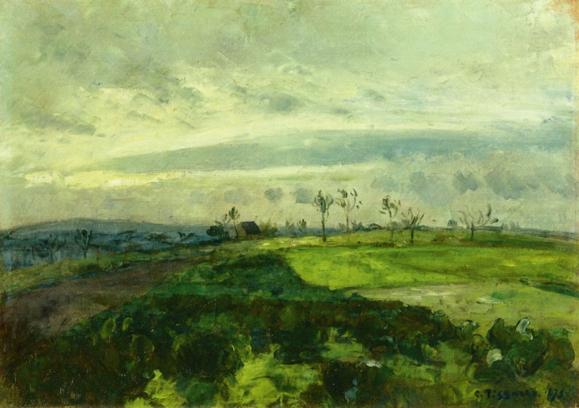 Rolling Landscape in Winter by Camille Pissarro