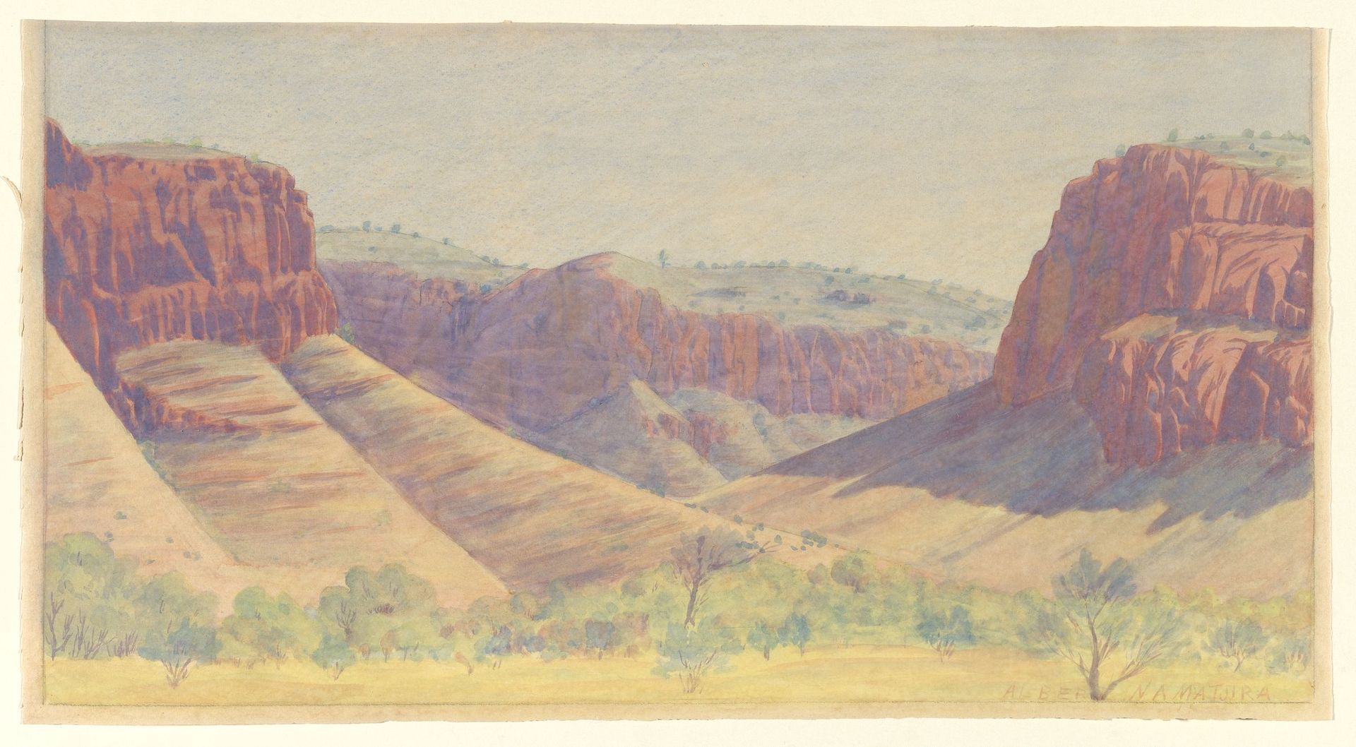 Central Australia Landscape by Albert Namatjira