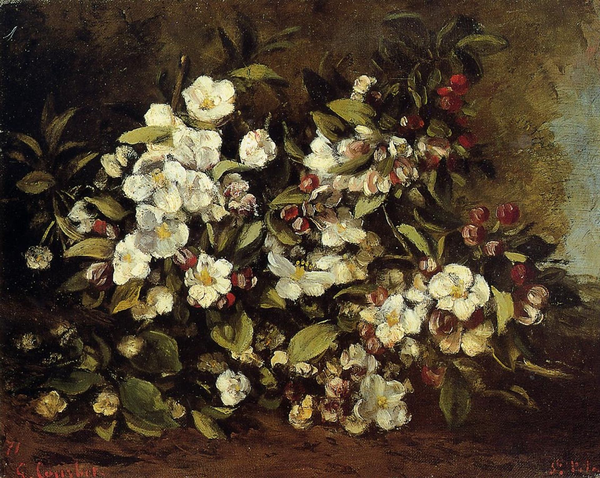 Branch of apple blossoms by Gustave Courbet